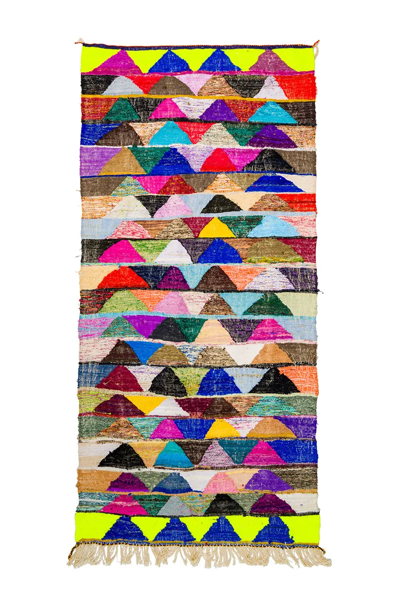 Tapis berbère marocain Boucherouite 135 x 290 cm