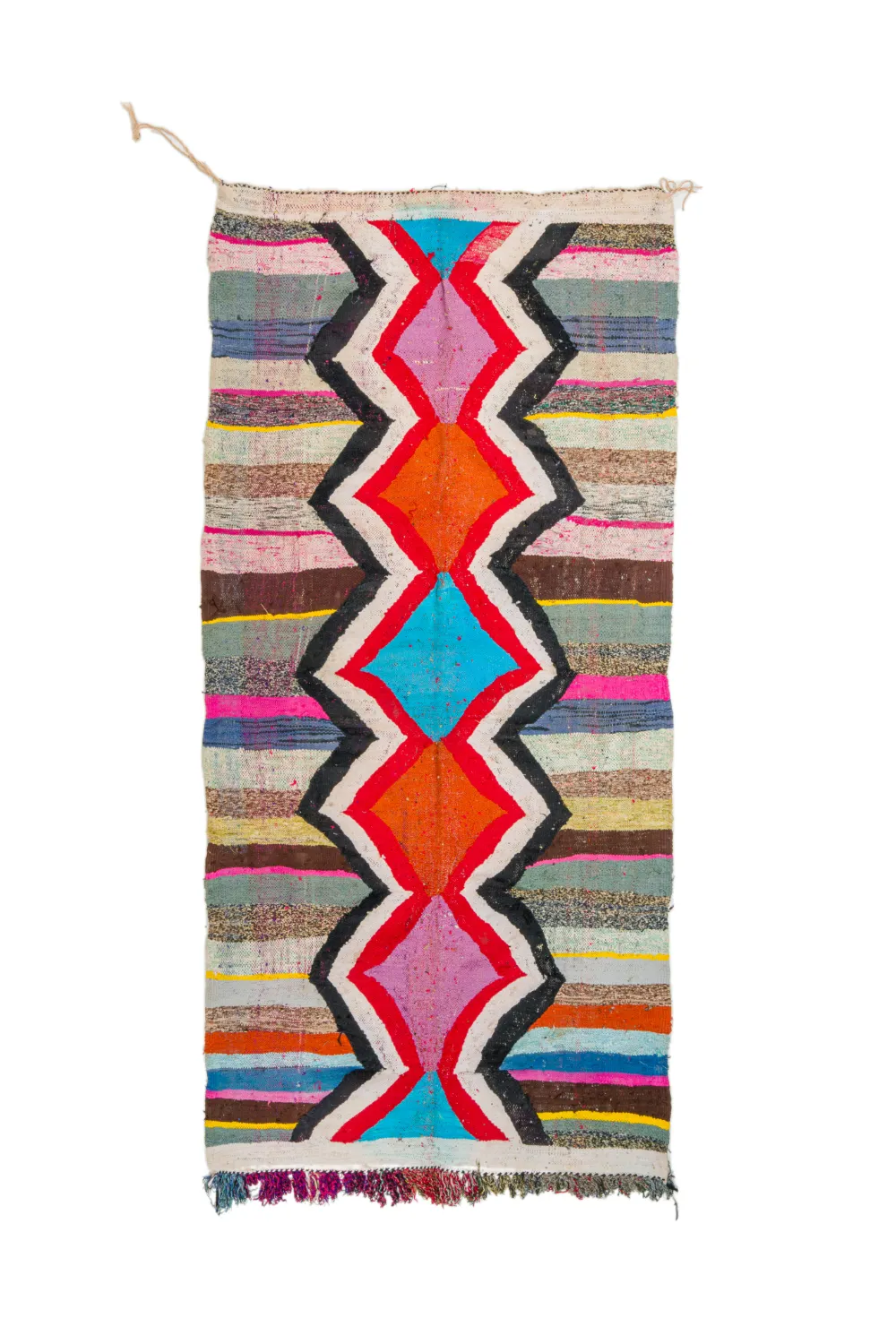 Tapis berbère marocain Boucherouite 130 x 260 cm