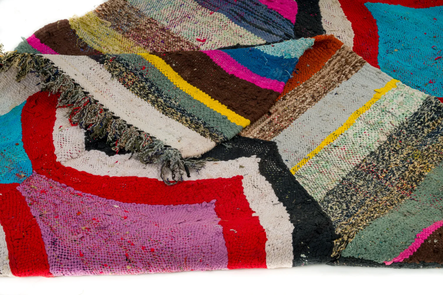 Tapis berbère marocain Boucherouite 130 x 260 cm