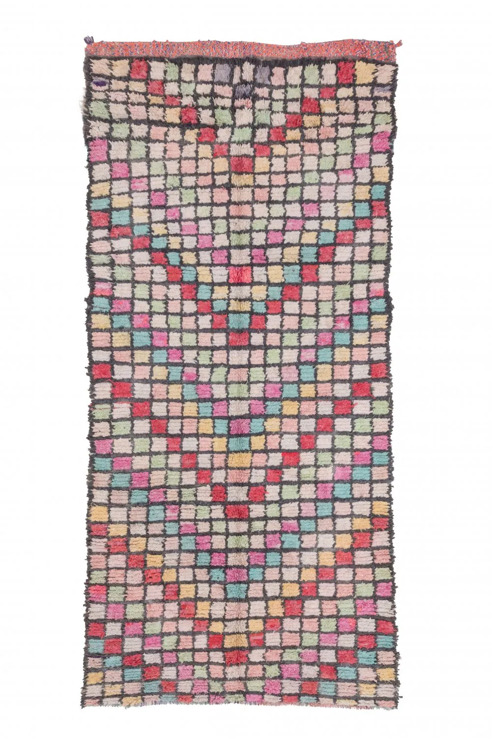 Tapis berbère marocain Boucherouite 275 x 125 cm