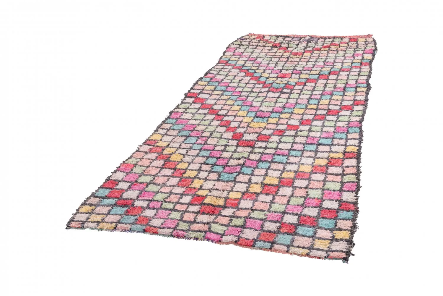 Tapis berbère marocain Boucherouite 275 x 125 cm