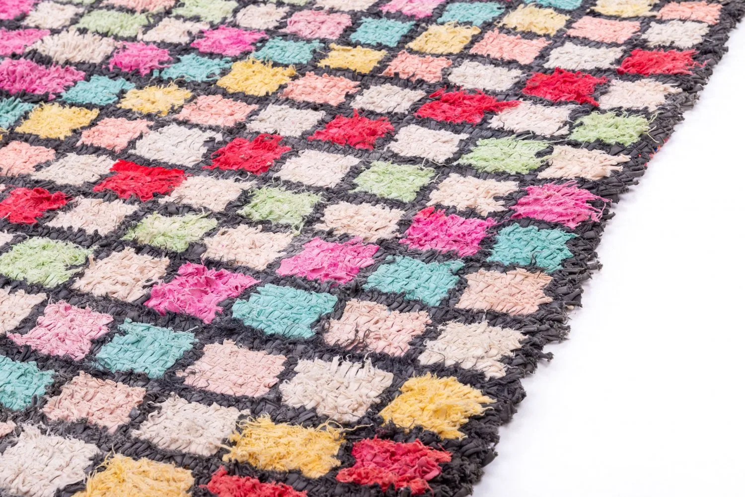 Tapis berbère marocain Boucherouite 275 x 125 cm
