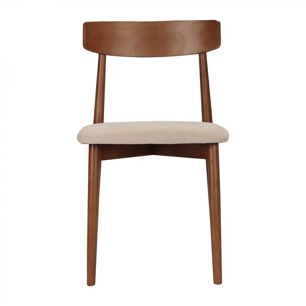 Chaise - Ystad (noyer/beige) - 2 pièces