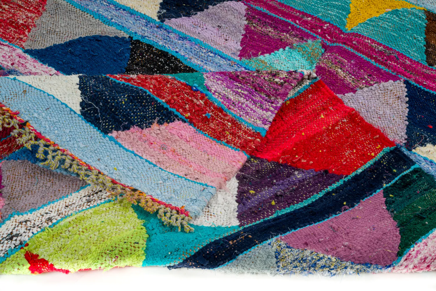 Tapis berbère marocain Boucherouite 135 x 265 cm