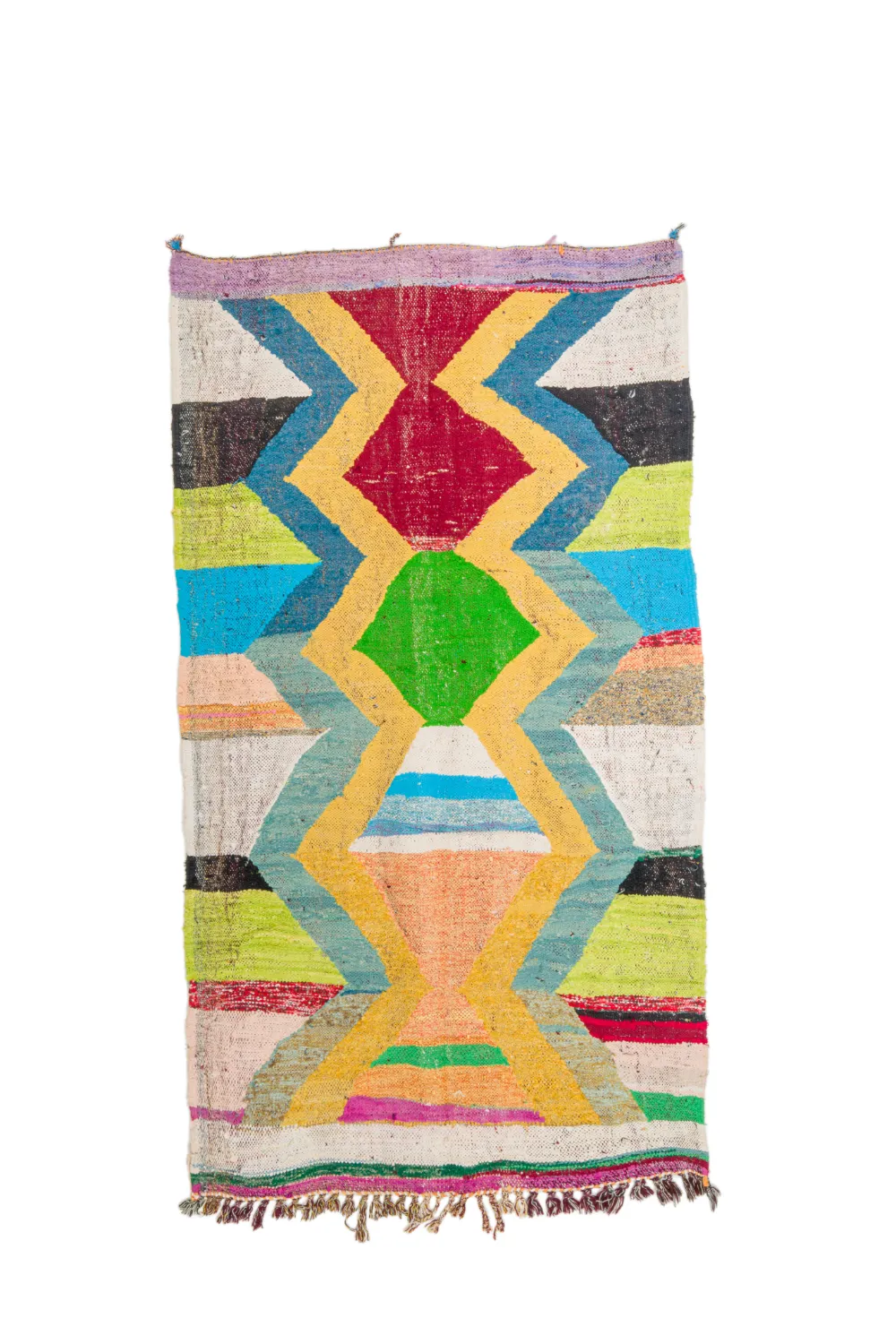 Tapis berbère marocain Boucherouite 125 x 230 cm