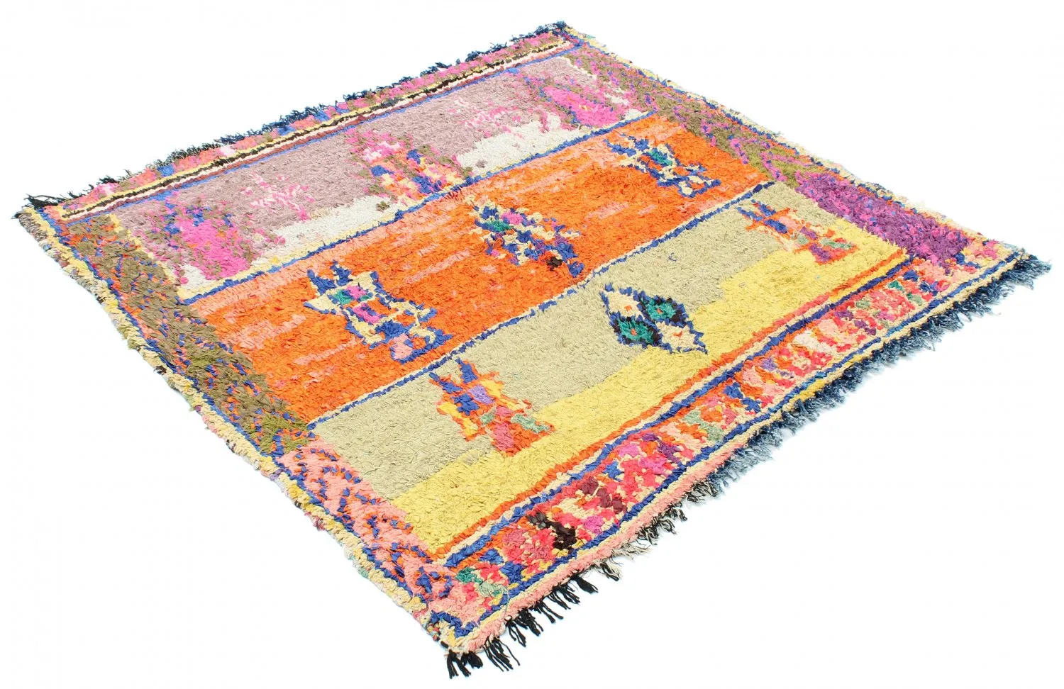 Tapis Marocain Berbère Boucherouite 162 x 152 cm