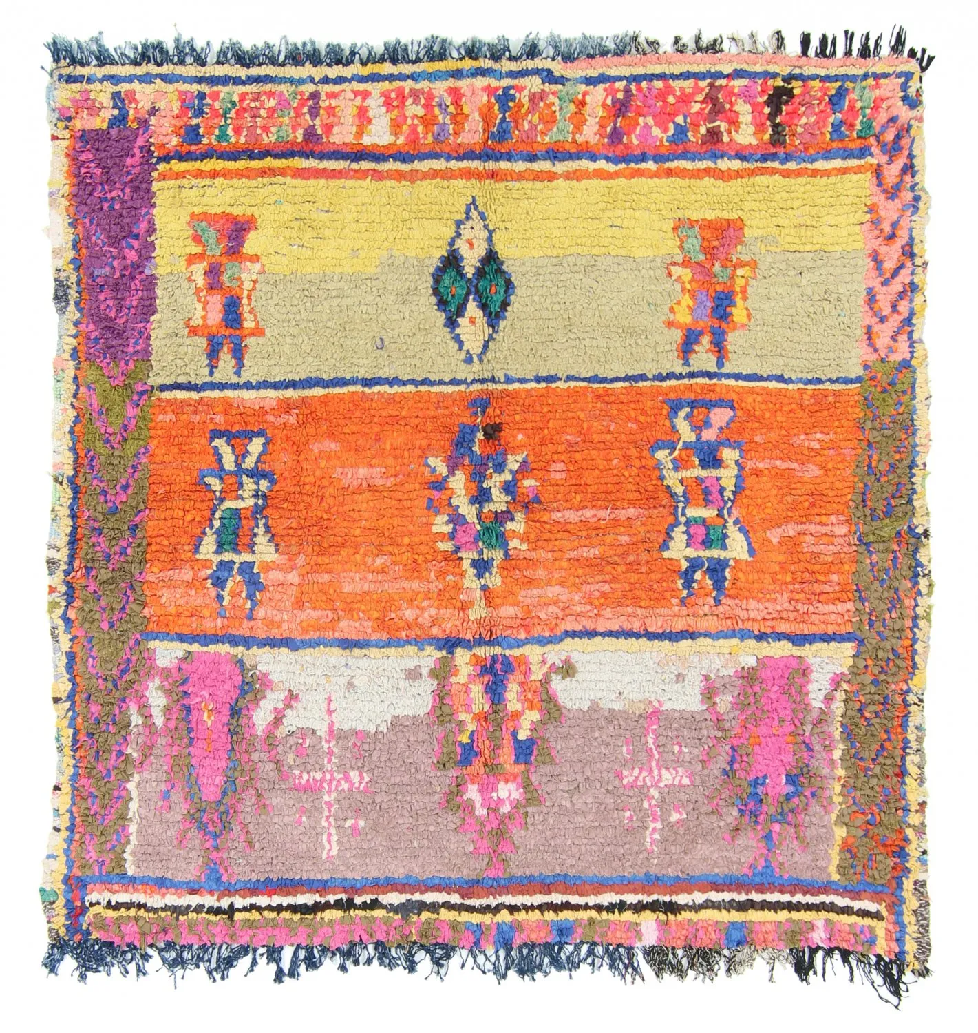 Tapis Marocain Berbère Boucherouite 162 x 152 cm