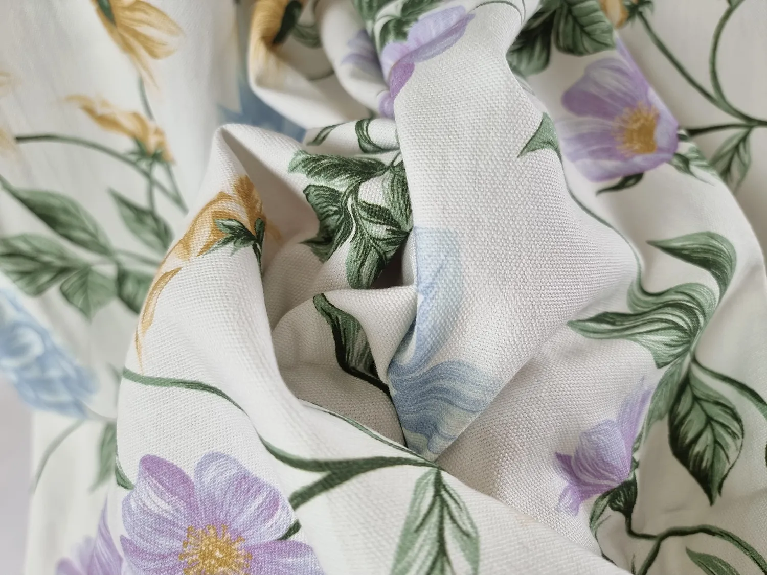 Rideaux - Rideau en coton Dahlia (bleu)