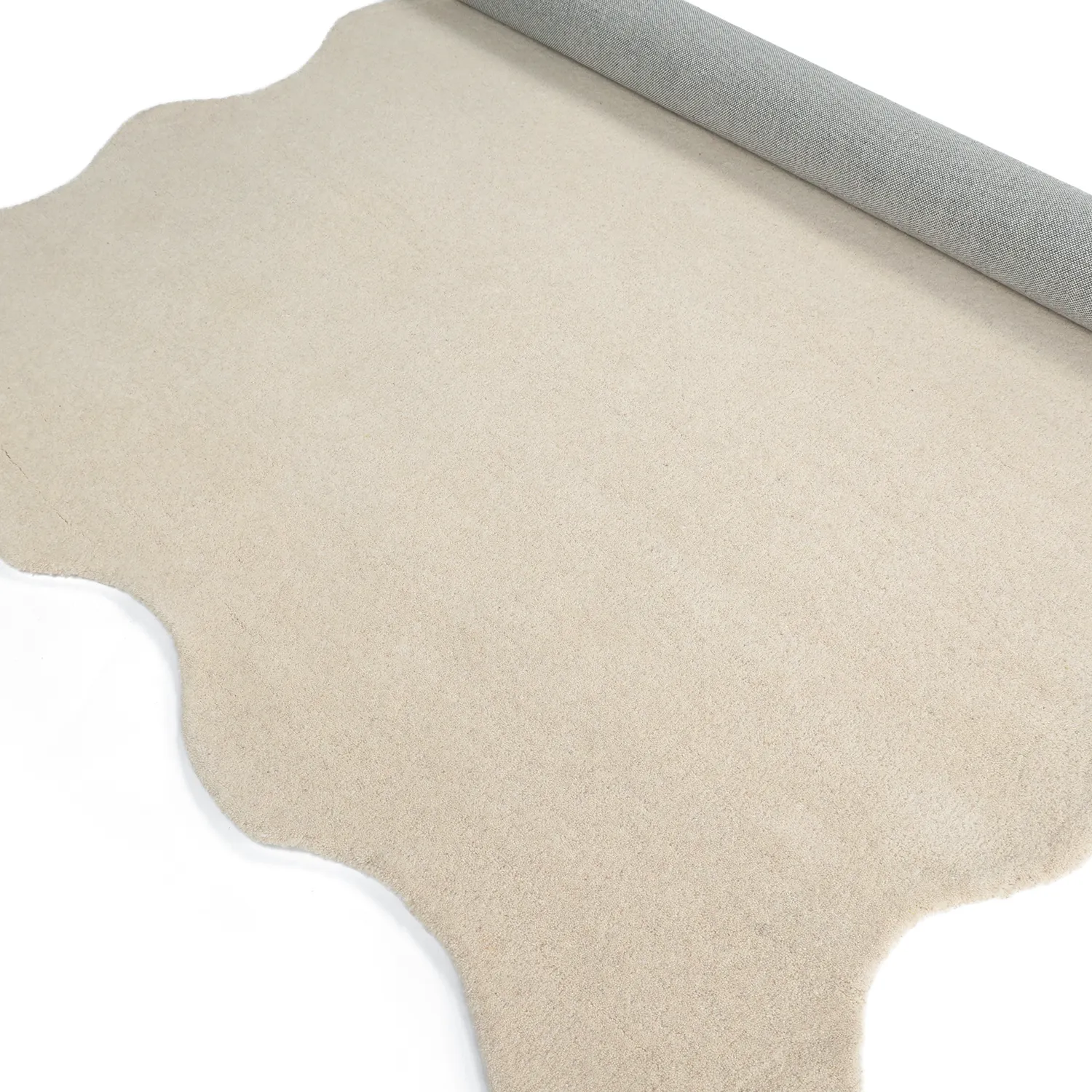 Tapis en laine ondulée - Diu Hand Tufted Wool Premium (crème)