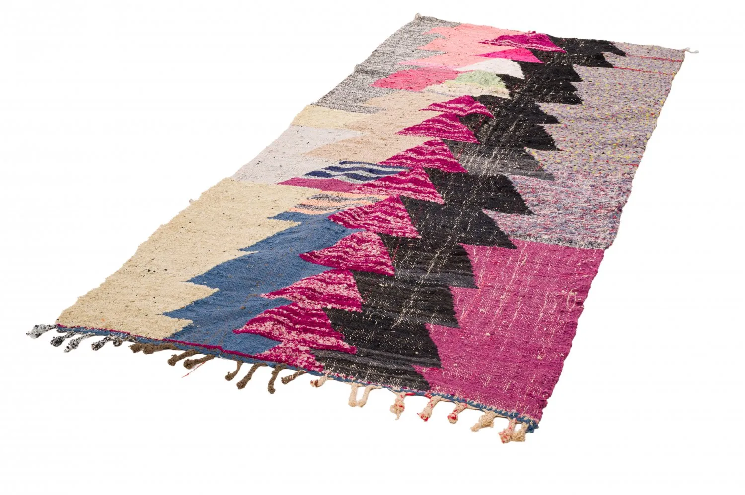 Tapis berbère marocain Boucherouite 125 x 290 cm