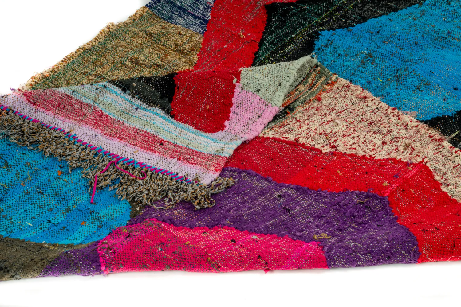 Tapis berbère marocain Boucherouite 125 x 235 cm