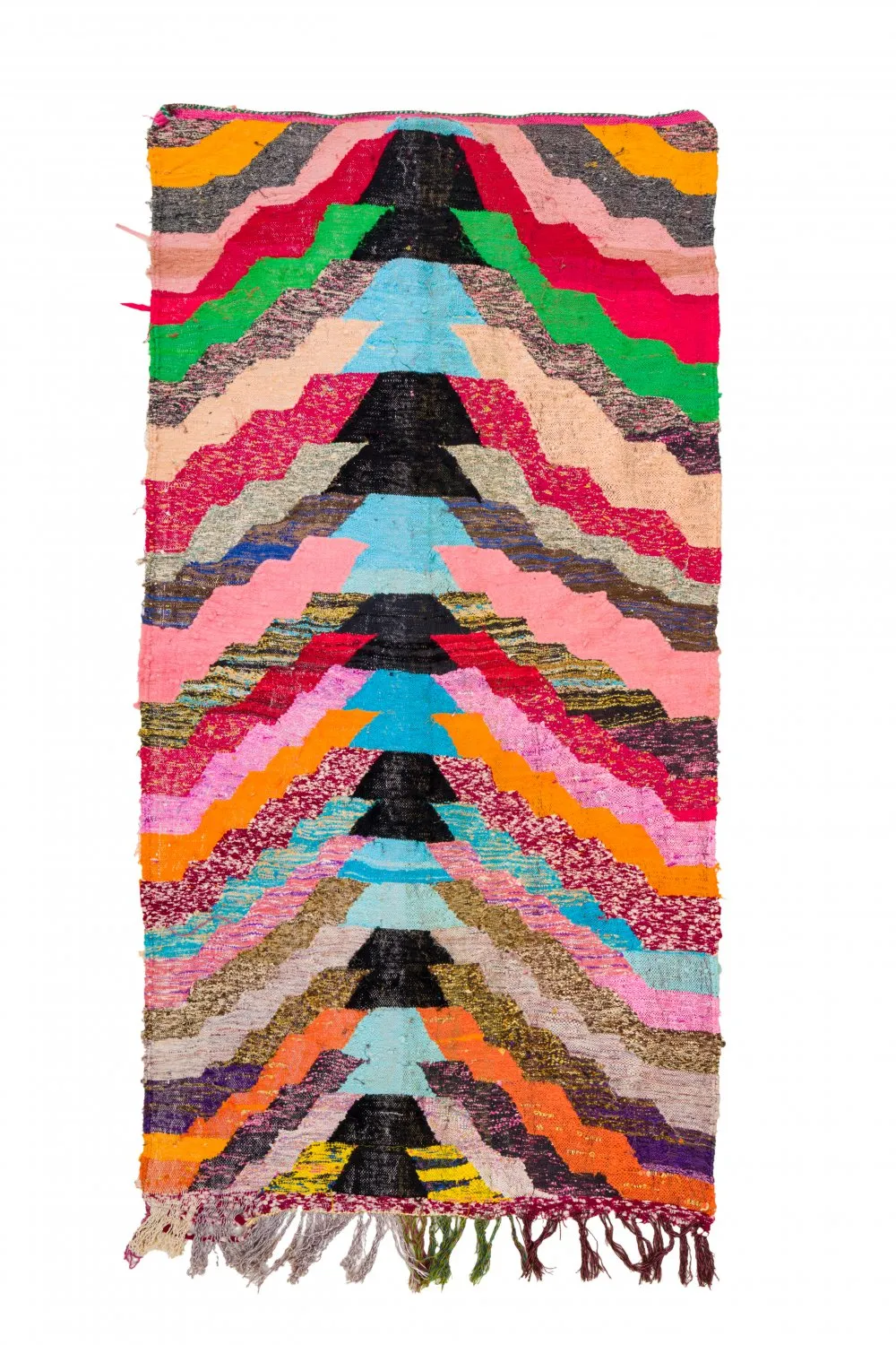 Tapis berbère marocain Boucherouite 125 x 250 cm