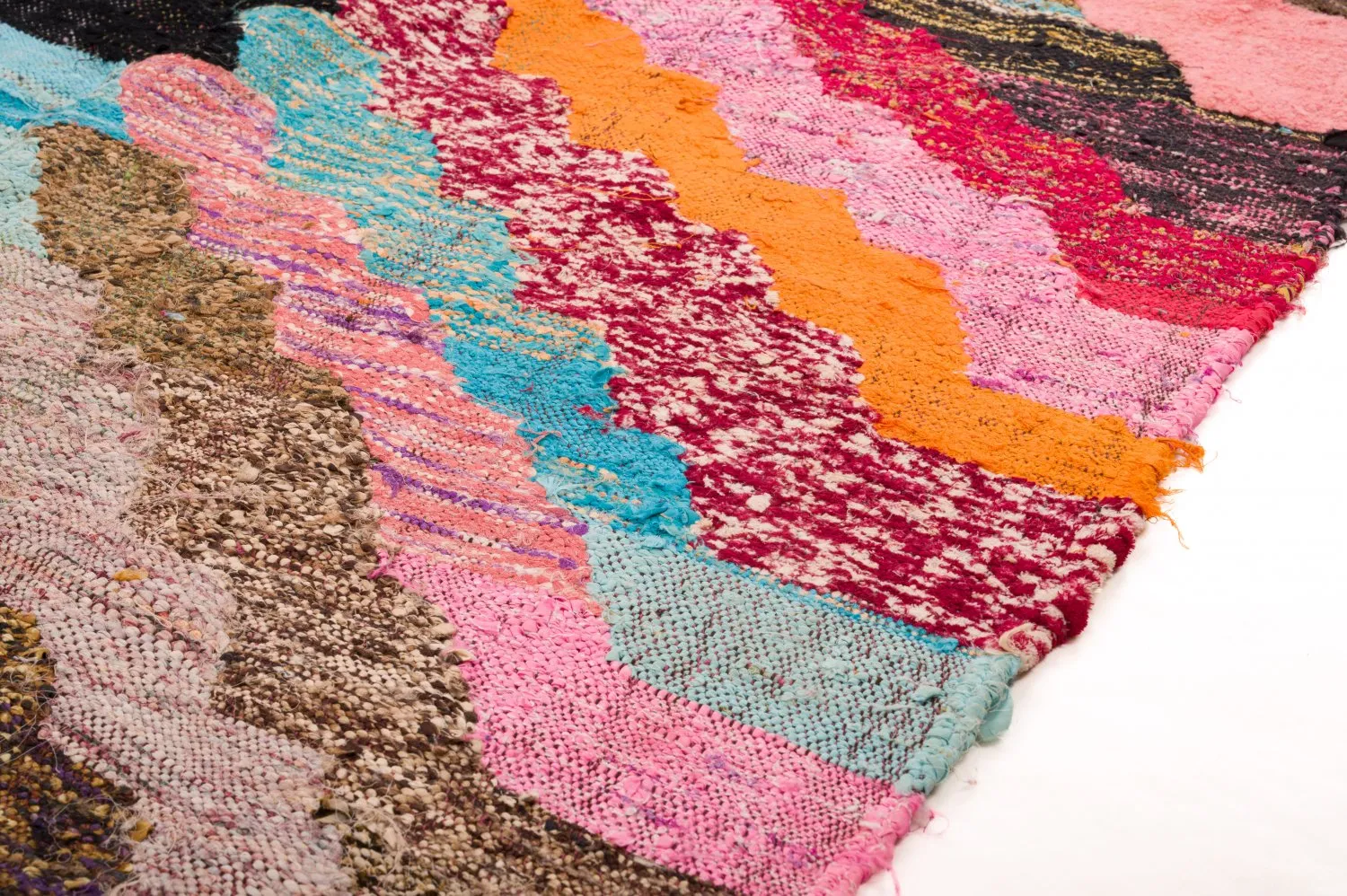 Tapis berbère marocain Boucherouite 125 x 250 cm
