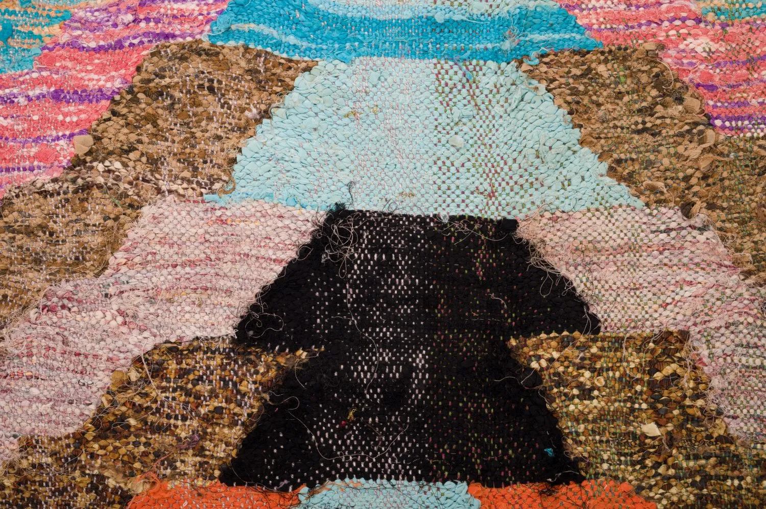 Tapis berbère marocain Boucherouite 125 x 250 cm