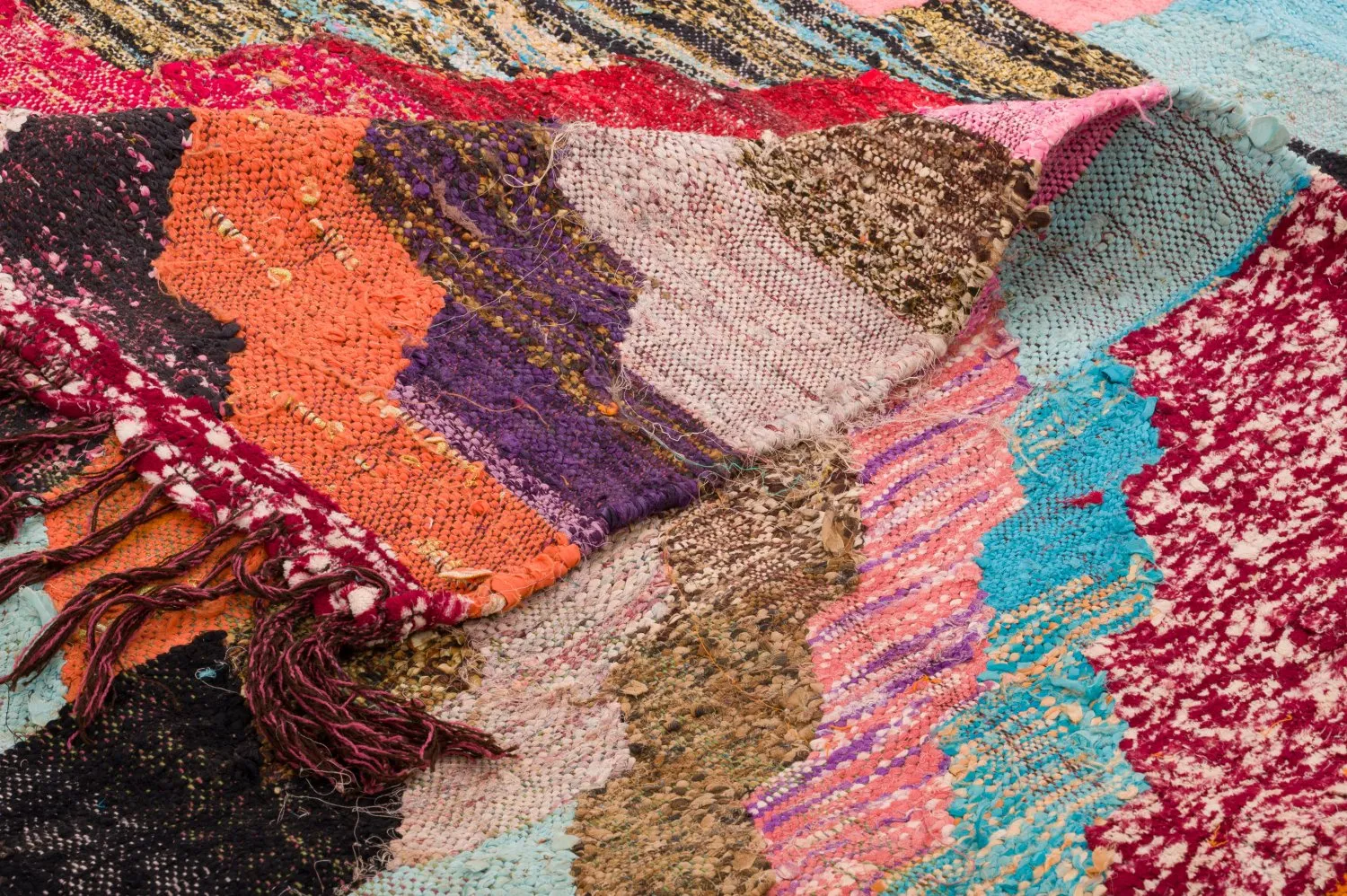Tapis berbère marocain Boucherouite 125 x 250 cm