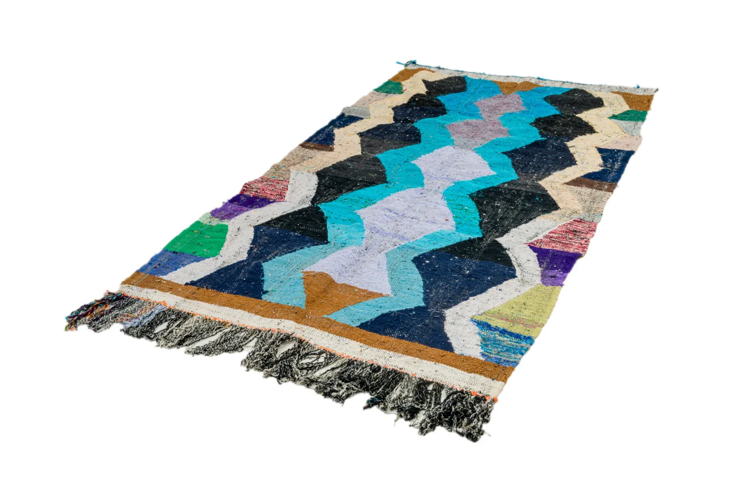 Tapis berbère marocain Boucherouite 155 x 250 cm