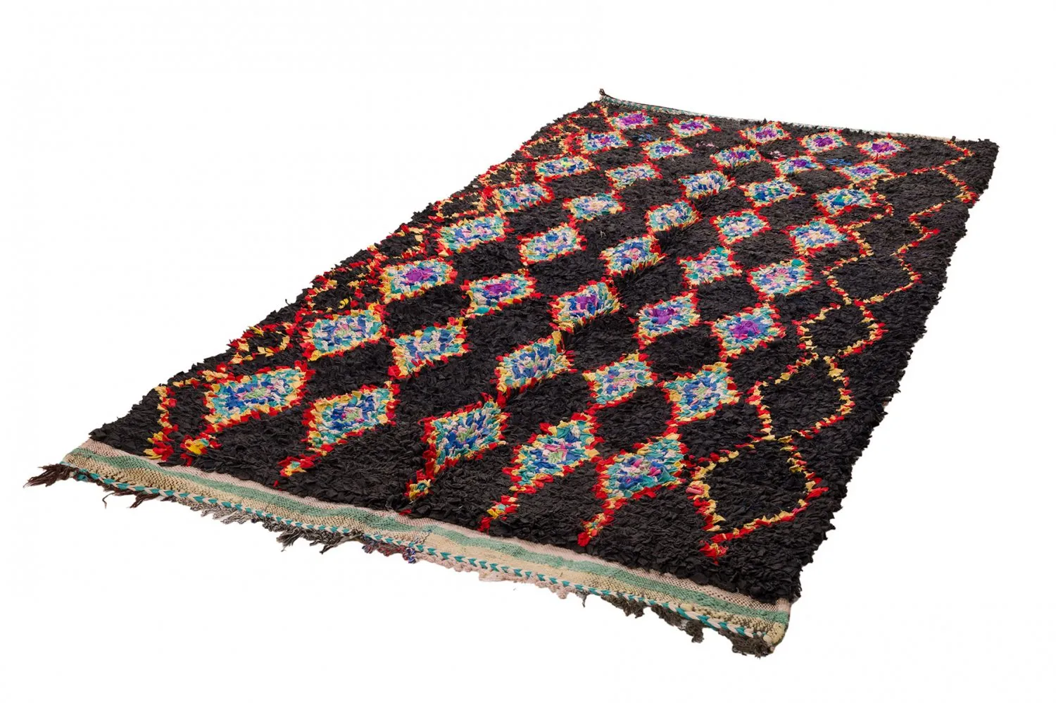 Tapis berbère marocain Boucherouite 130 x 270 cm