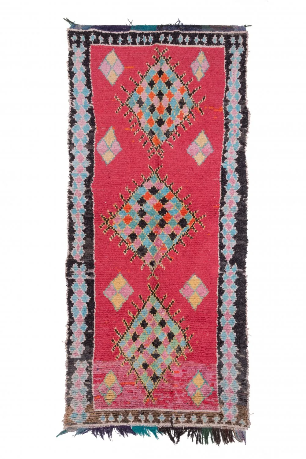 Tapis berbère marocain Boucherouite 325 x 145 cm