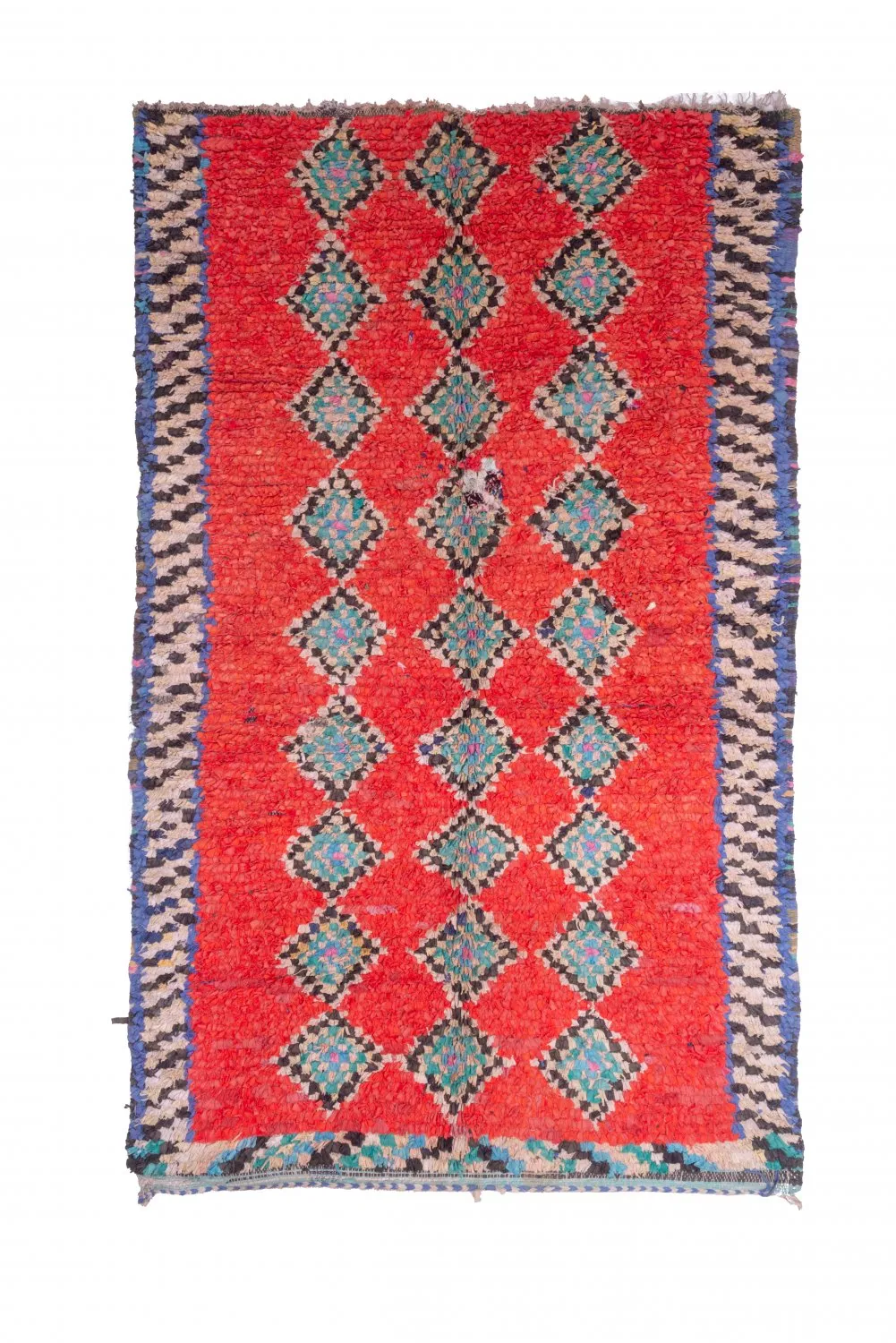 Tapis berbère marocain Boucherouite 285 x 170 cm