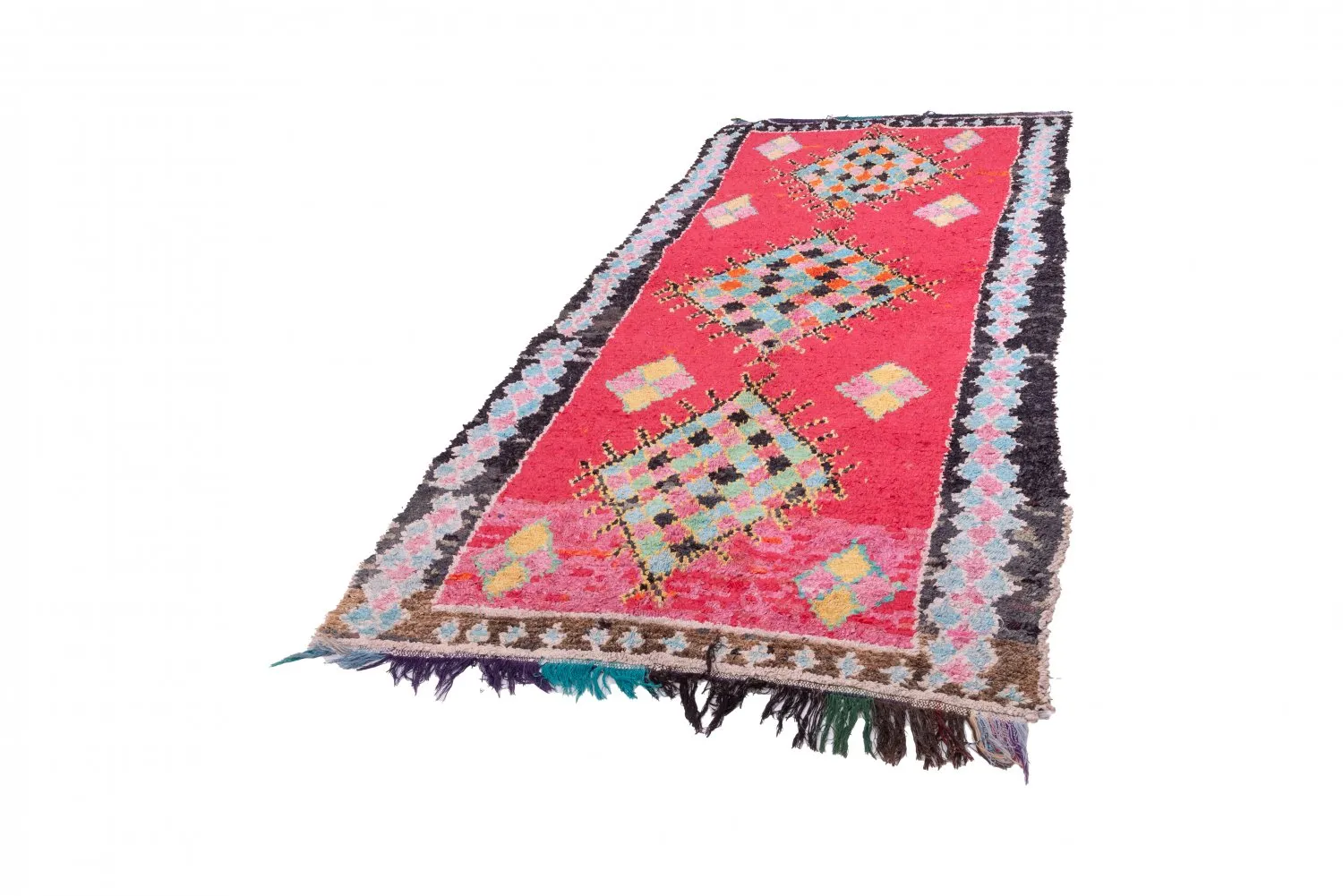 Tapis berbère marocain Boucherouite 325 x 145 cm