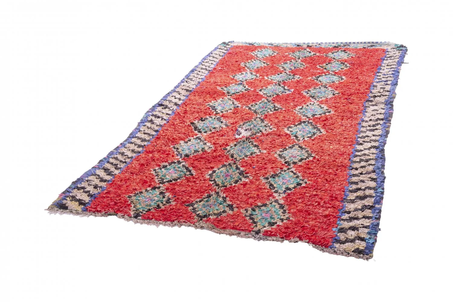 Tapis berbère marocain Boucherouite 285 x 170 cm