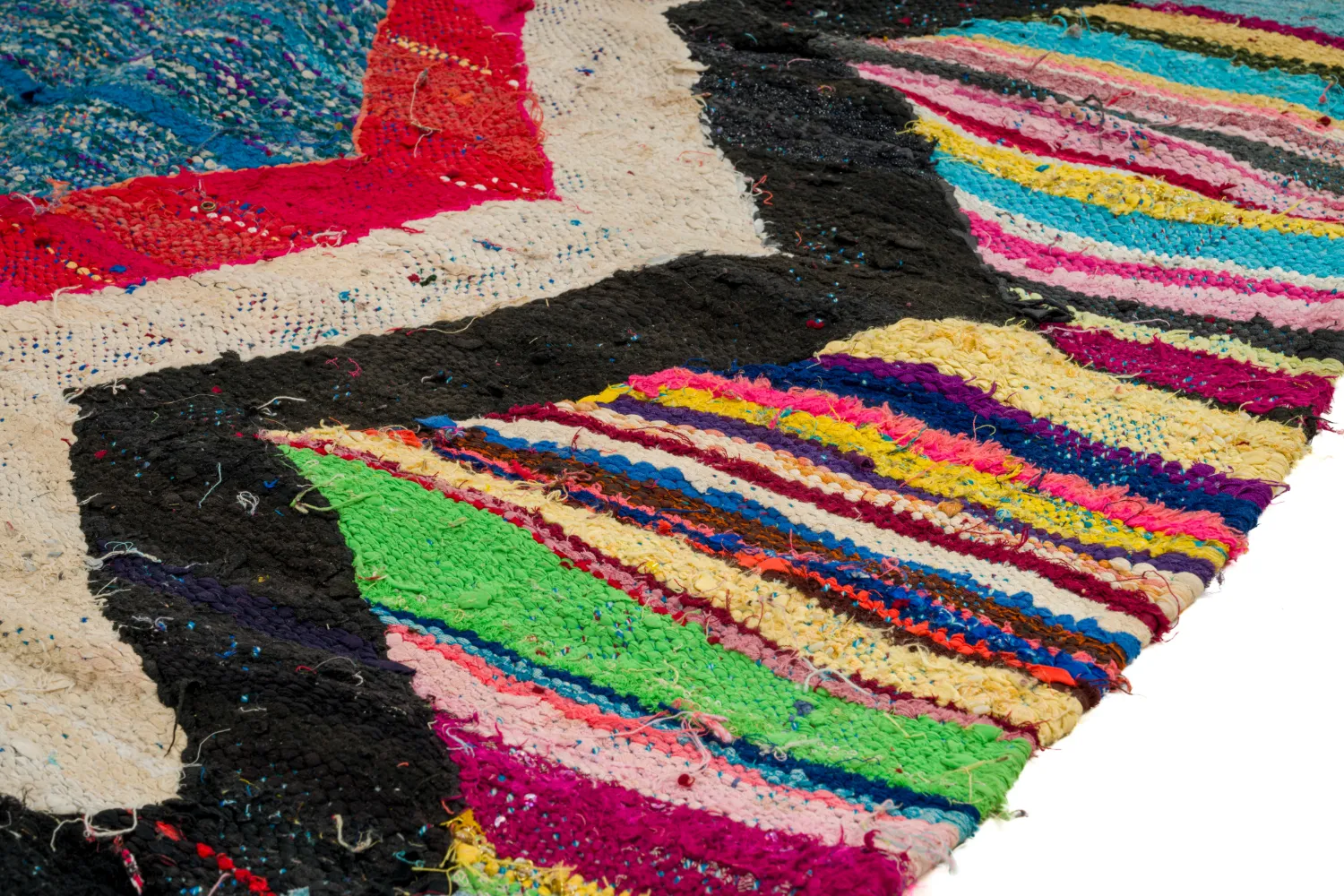 Tapis berbère marocain Boucherouite 125 x 265 cm