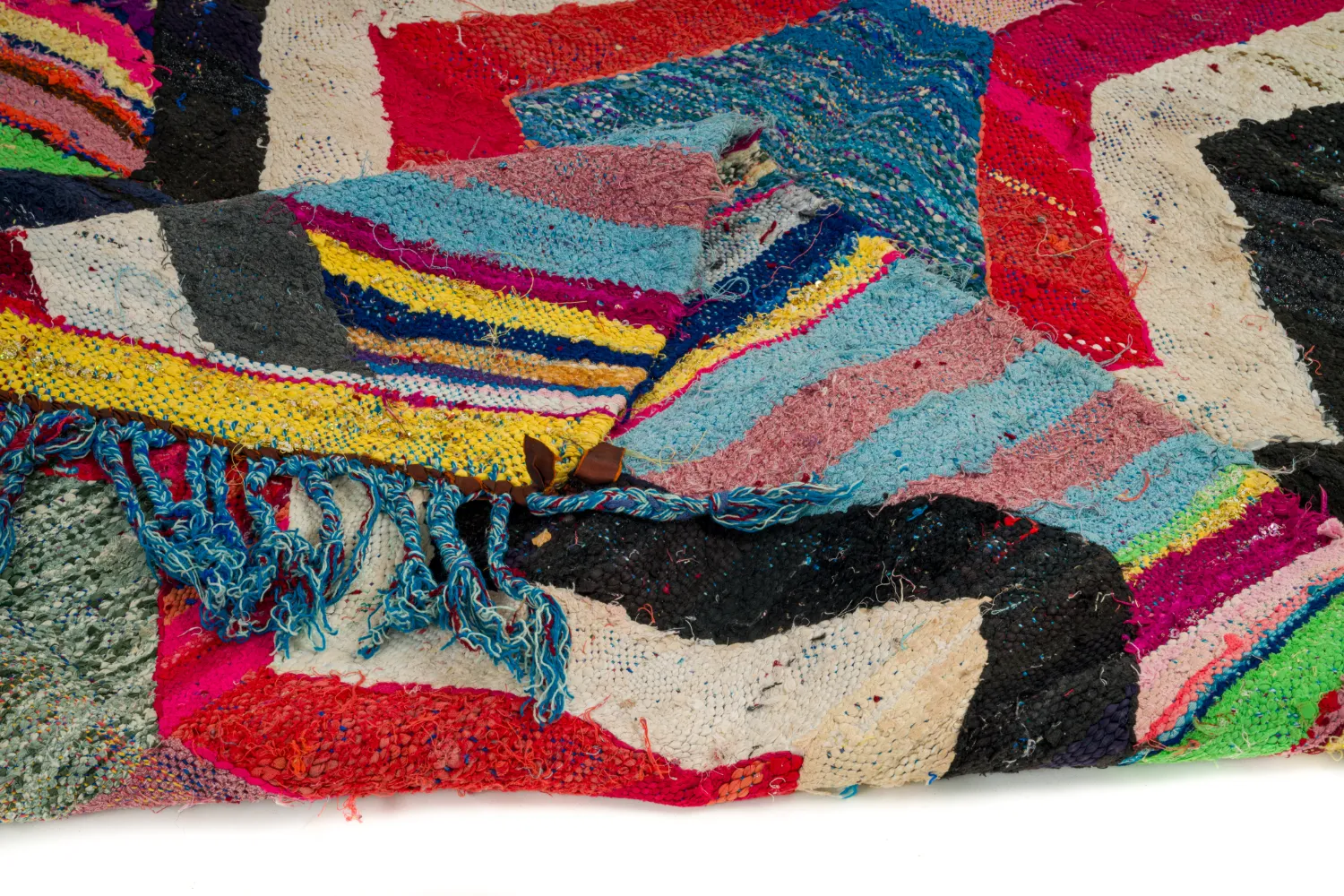 Tapis berbère marocain Boucherouite 125 x 265 cm