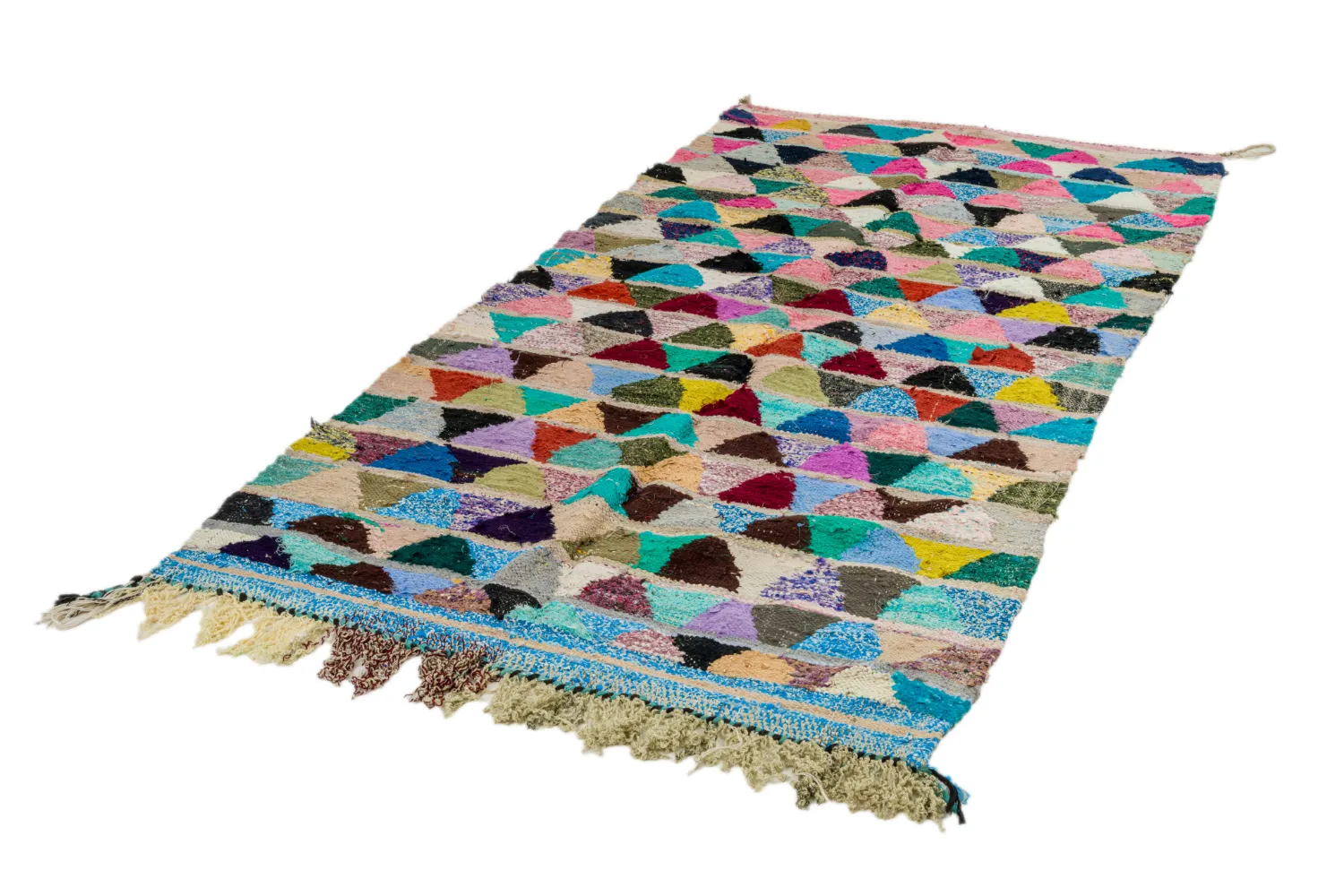 Tapis berbère marocain Boucherouite 125 x 255 cm