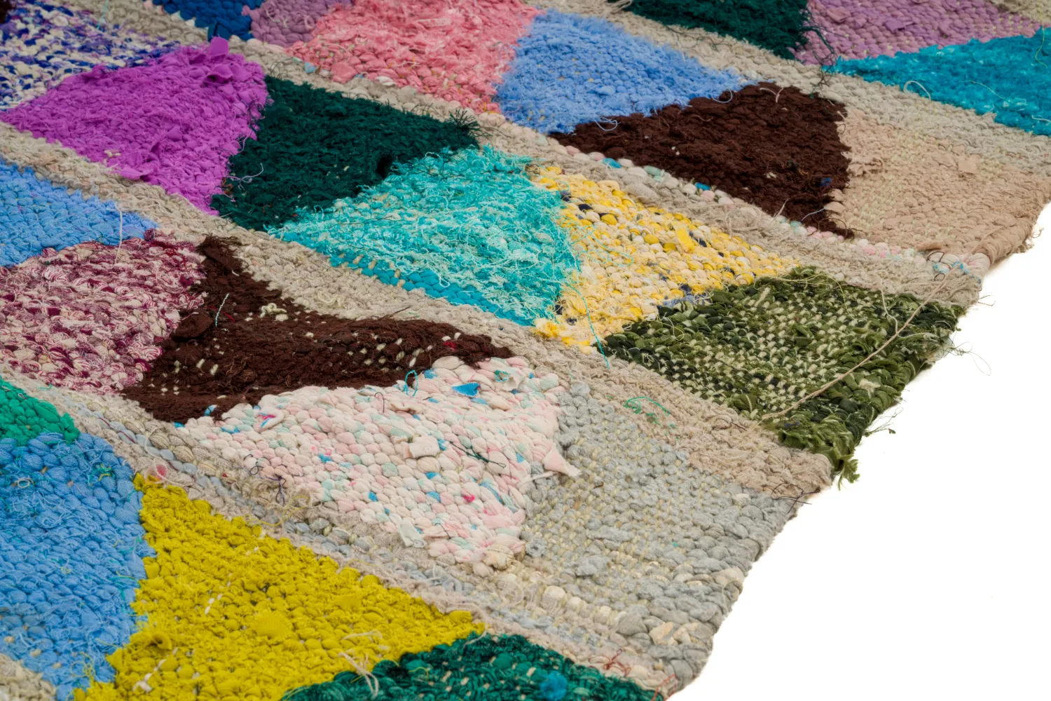 Tapis berbère marocain Boucherouite 125 x 255 cm