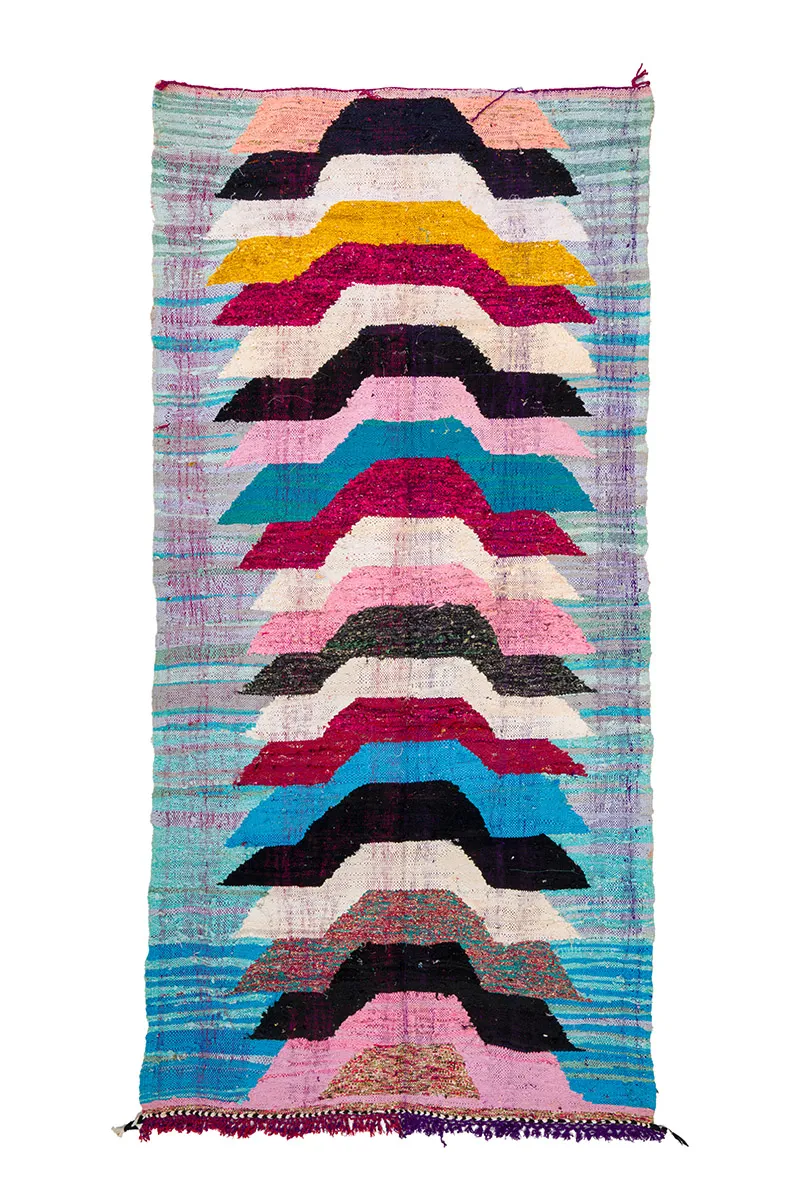 Tapis berbère marocain Boucherouite 150 x 310 cm