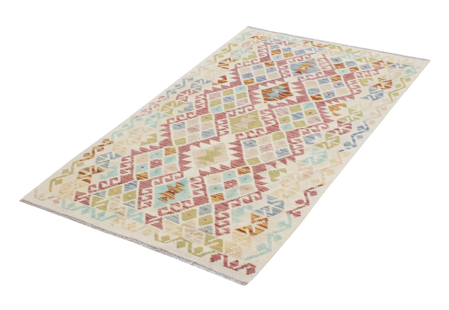 Tapis Oriental - Vegi Kelim Hand Woven - 99 x 155 cm