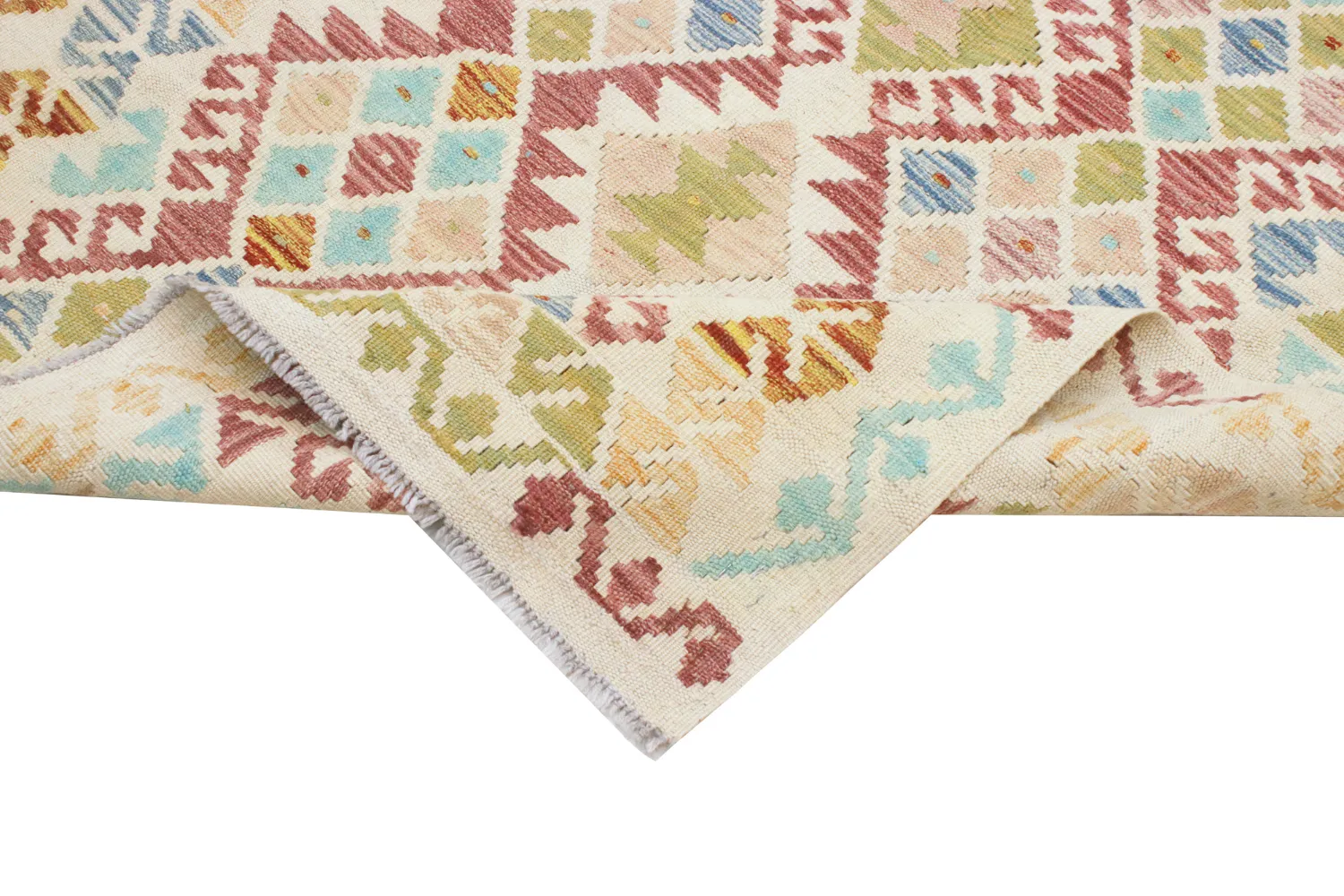 Tapis Oriental - Vegi Kelim Hand Woven - 99 x 155 cm