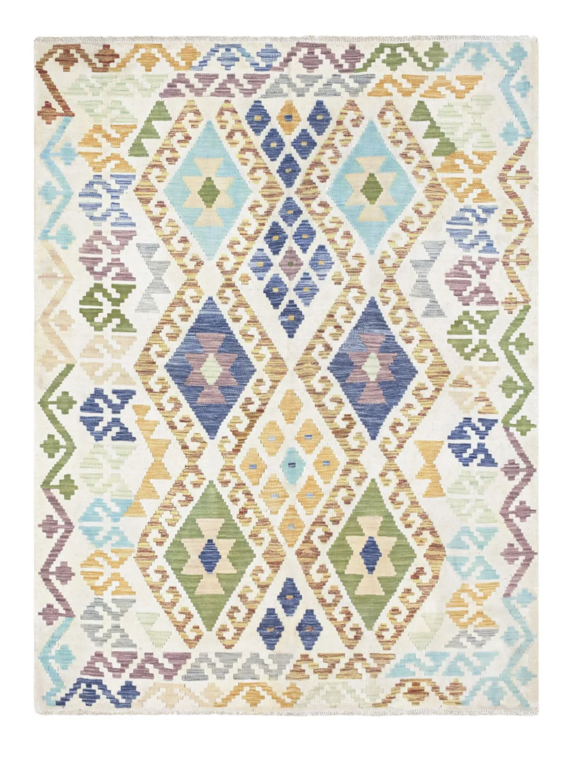 Tapis Oriental - Vegi Kelim Hand Woven - 159 x 200 cm
