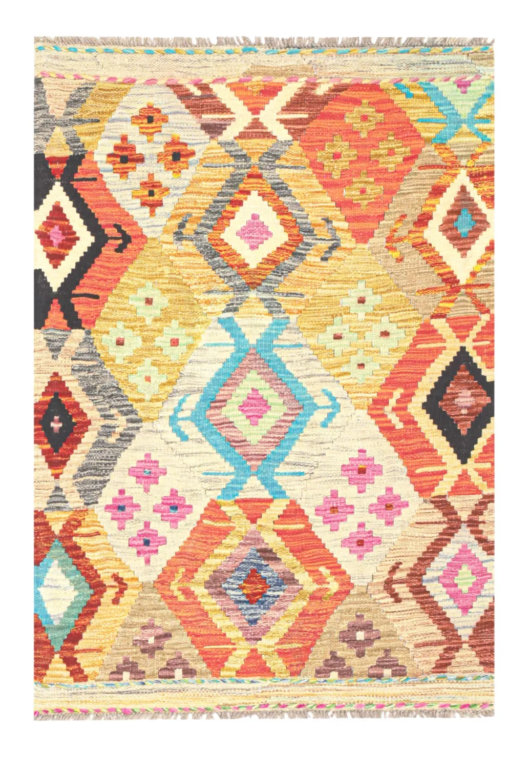 Tapis Oriental - Vegi Kelim Hand Woven - 86 x 125 cm