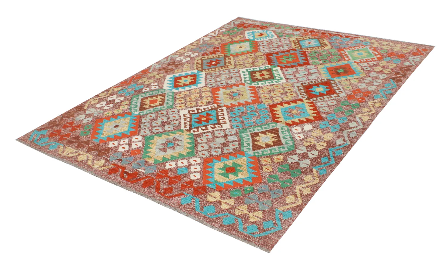 Tapis Oriental - Vegi Kelim Hand Woven - 174 x 241 cm