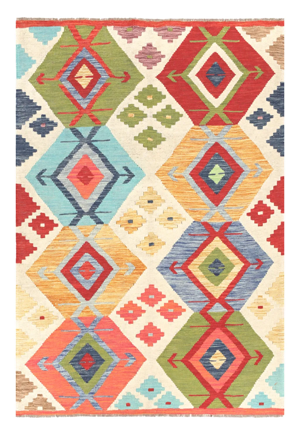Tapis Oriental - Vegi Kelim Hand Woven - 114 x 172 cm