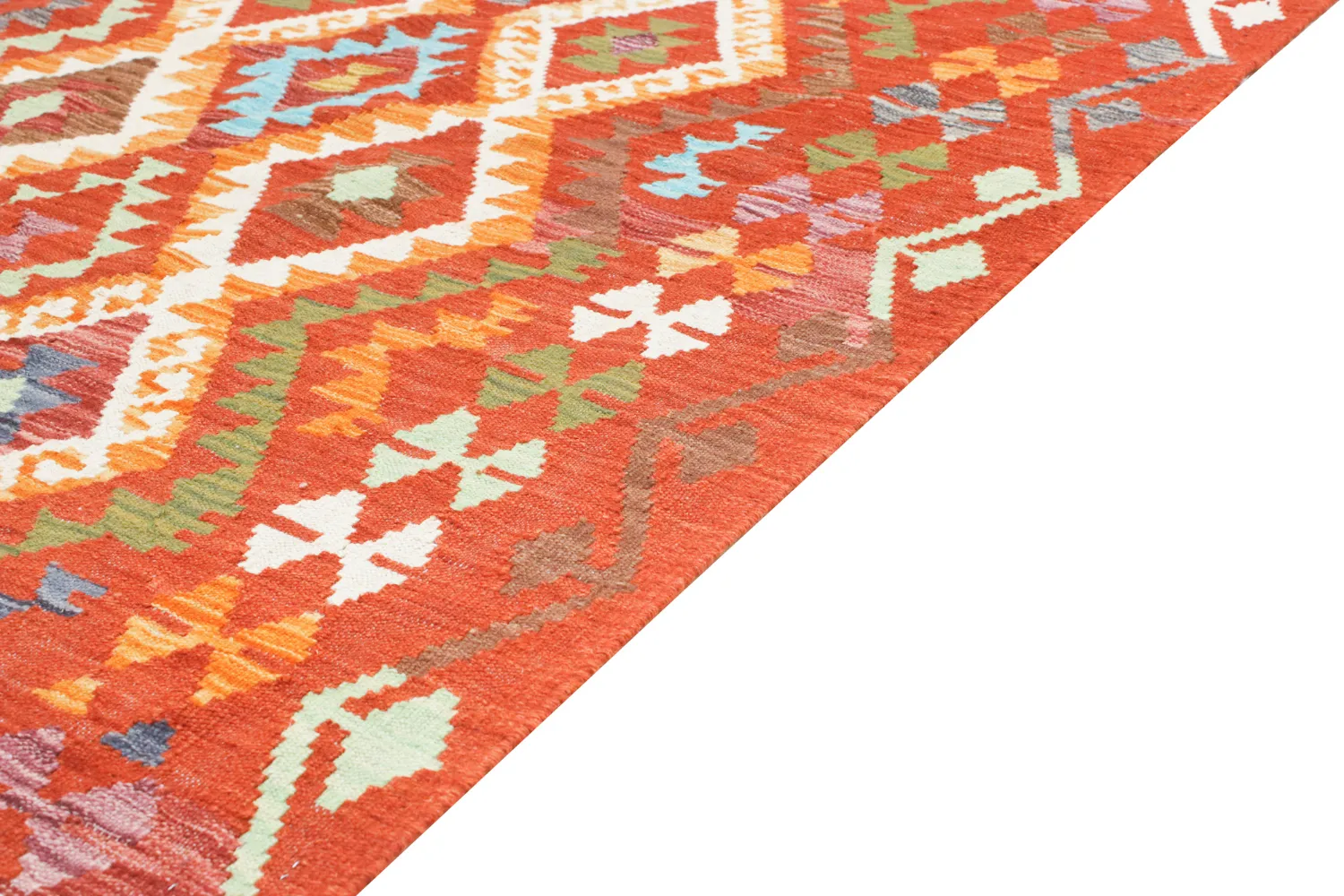 Tapis Oriental - Vegi Kelim Hand Woven - 130 x 176 cm