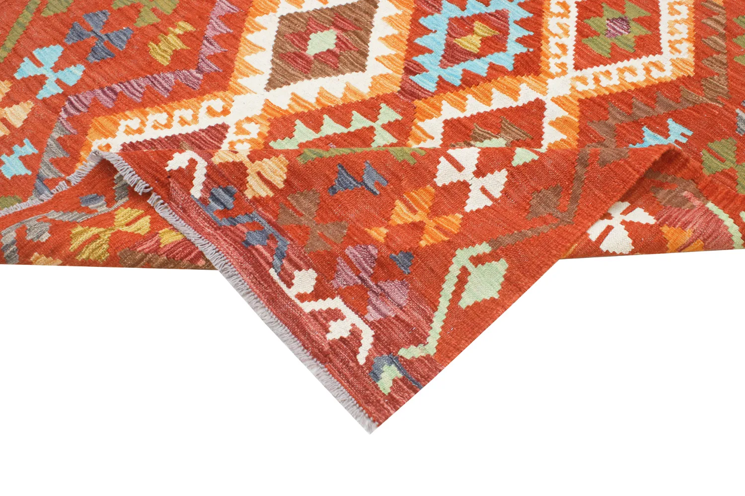 Tapis Oriental - Vegi Kelim Hand Woven - 130 x 176 cm