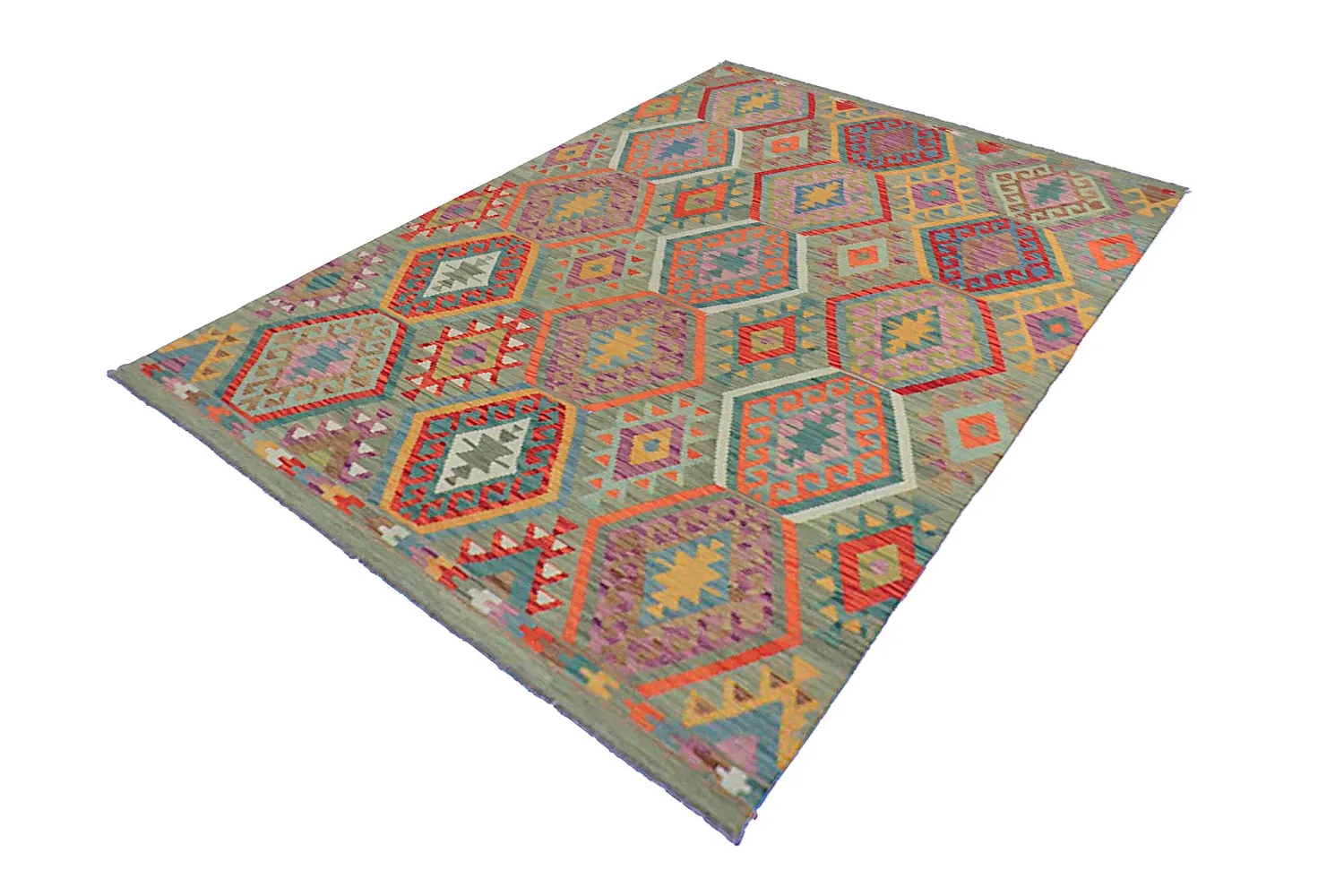 Tapis Oriental - Vegi Kelim Hand Woven - 178 x 248 cm