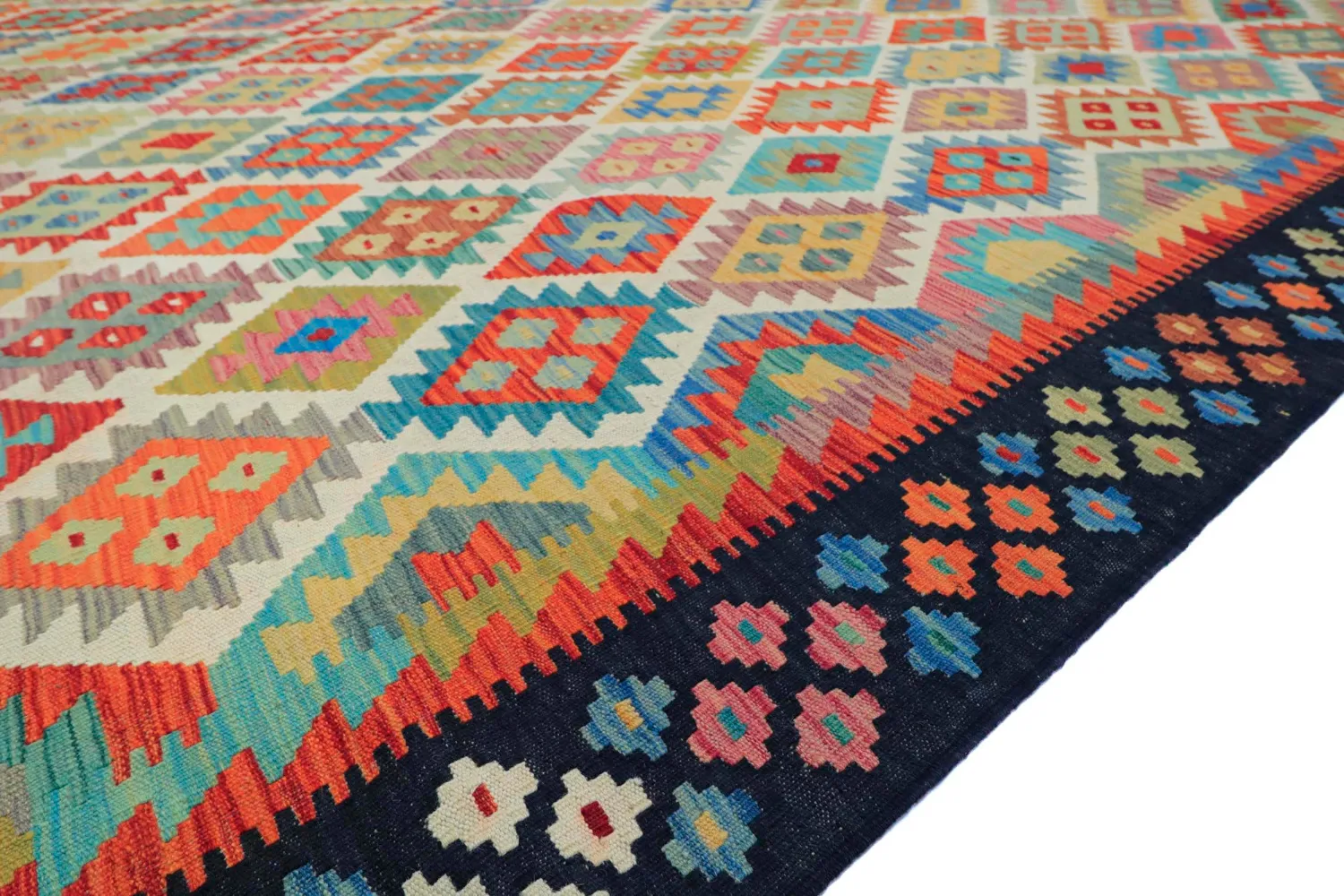 Tapis Oriental - Vegi Kelim Hand Woven - 303 x 393 cm