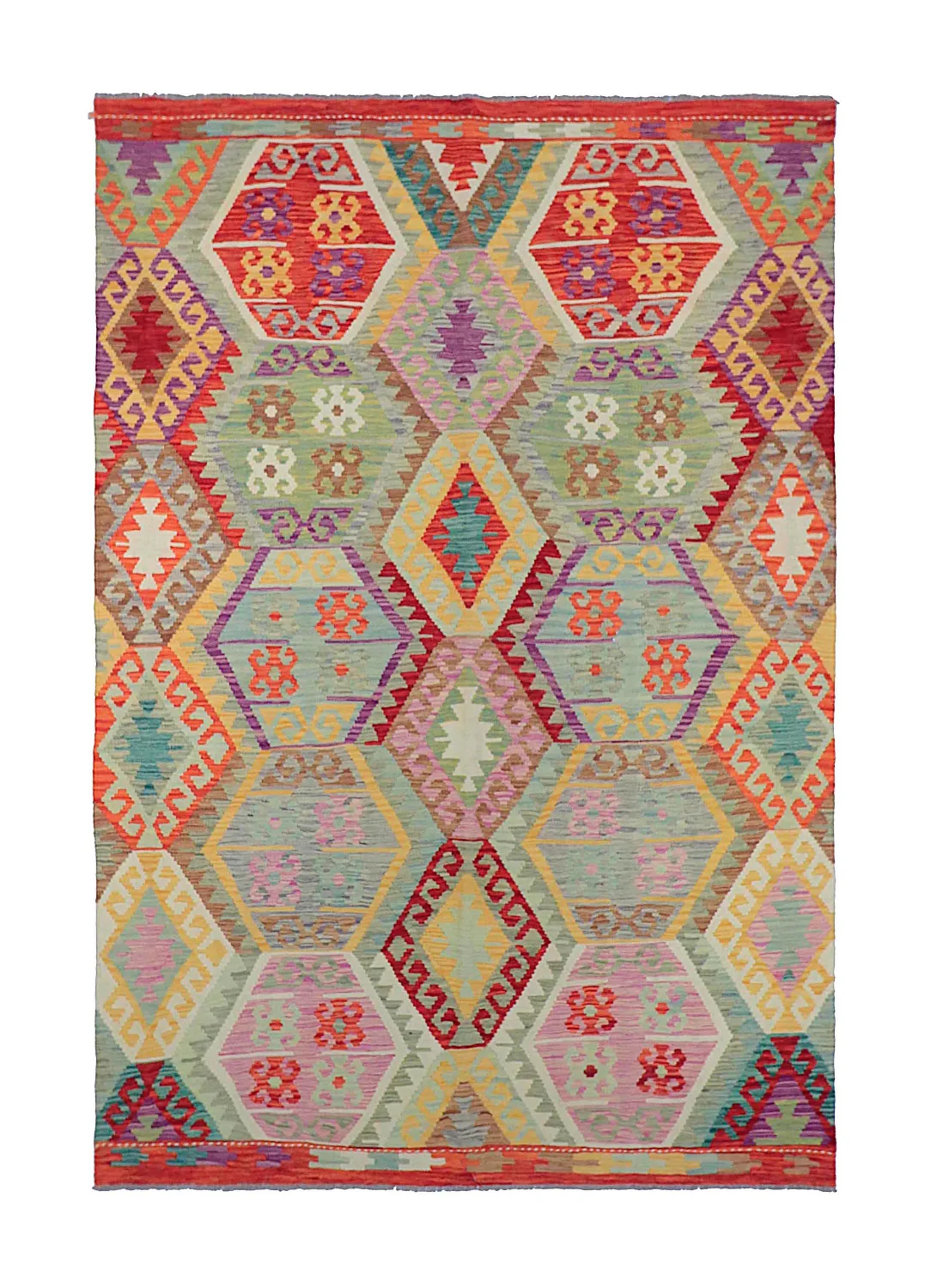 Tapis Oriental - Vegi Kelim Hand Woven - 172 x 256 cm