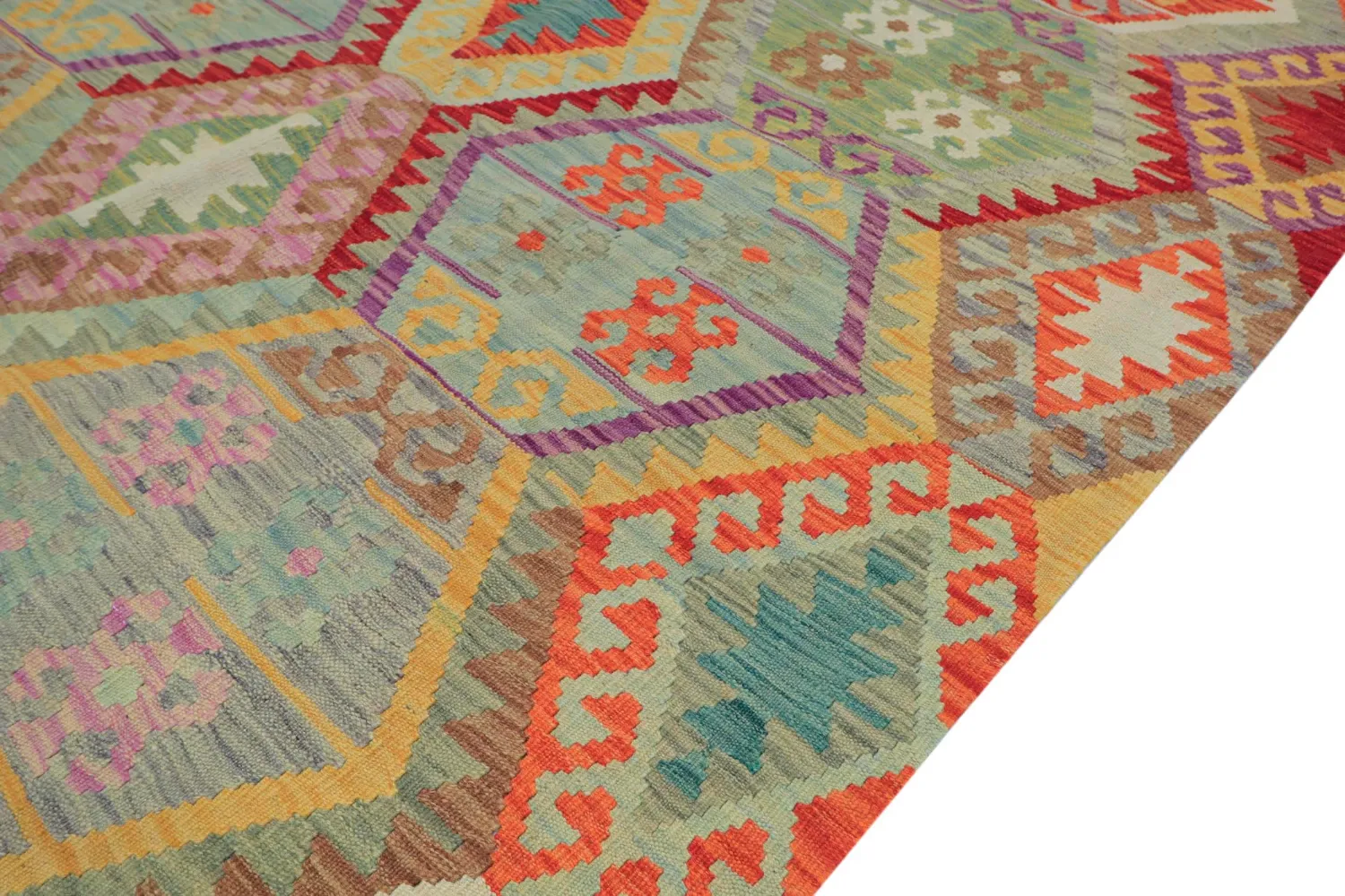 Tapis Oriental - Vegi Kelim Hand Woven - 172 x 256 cm