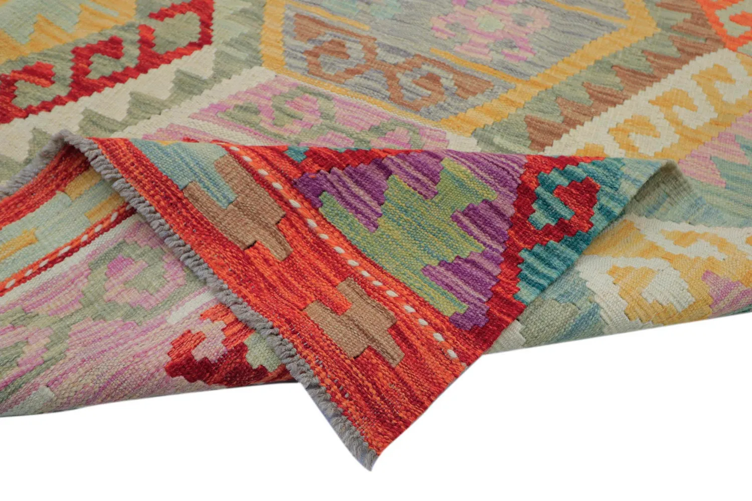 Tapis Oriental - Vegi Kelim Hand Woven - 172 x 256 cm