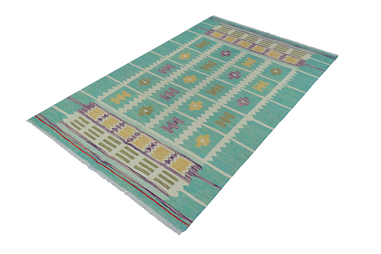 Tapis Oriental - Vegi Kelim Hand Woven - 124 x 179 cm