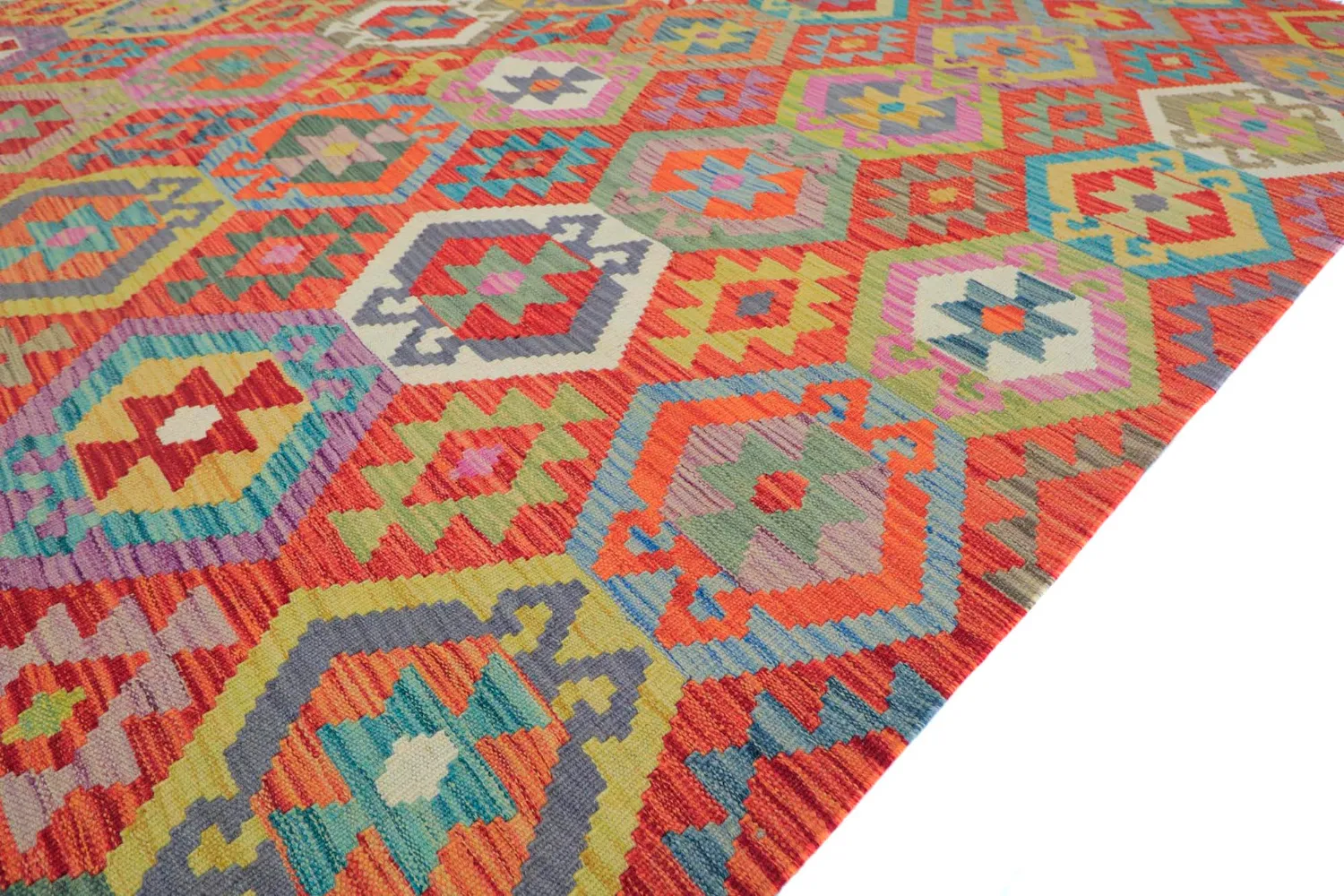 Tapis Oriental - Vegi Kelim Hand Woven - 203 x 296 cm
