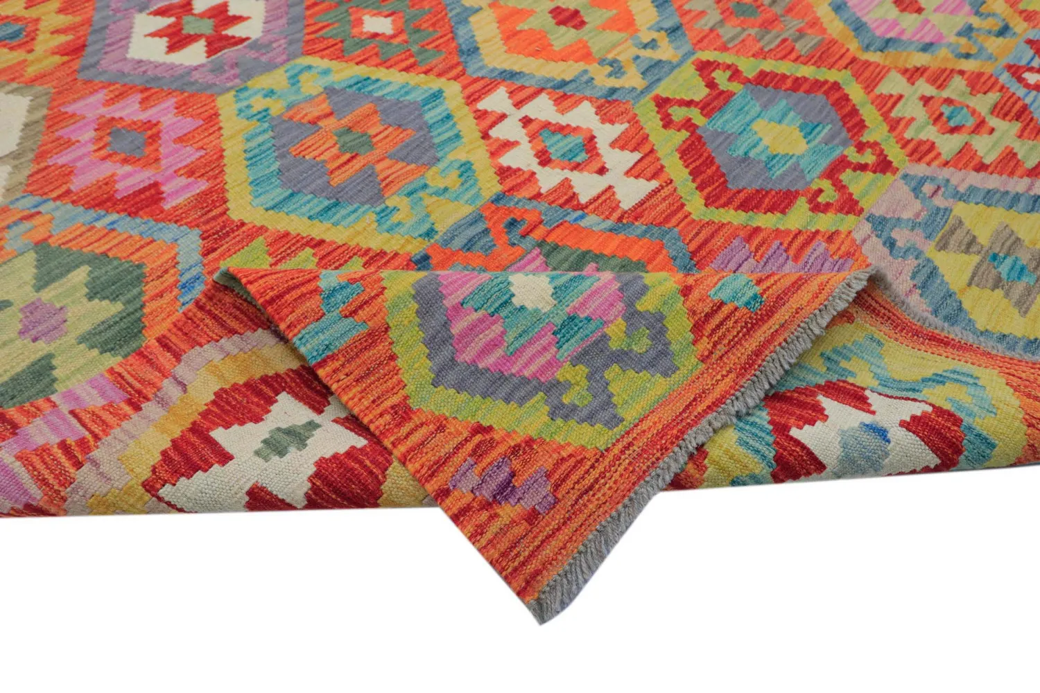 Tapis Oriental - Vegi Kelim Hand Woven - 203 x 296 cm
