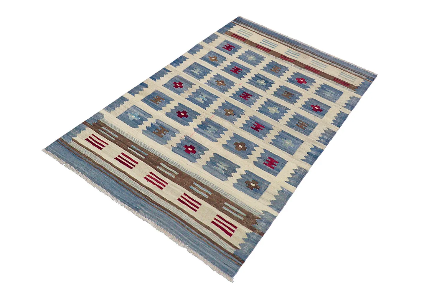 Tapis Oriental - Vegi Kelim Hand Woven - 98 x 151 cm