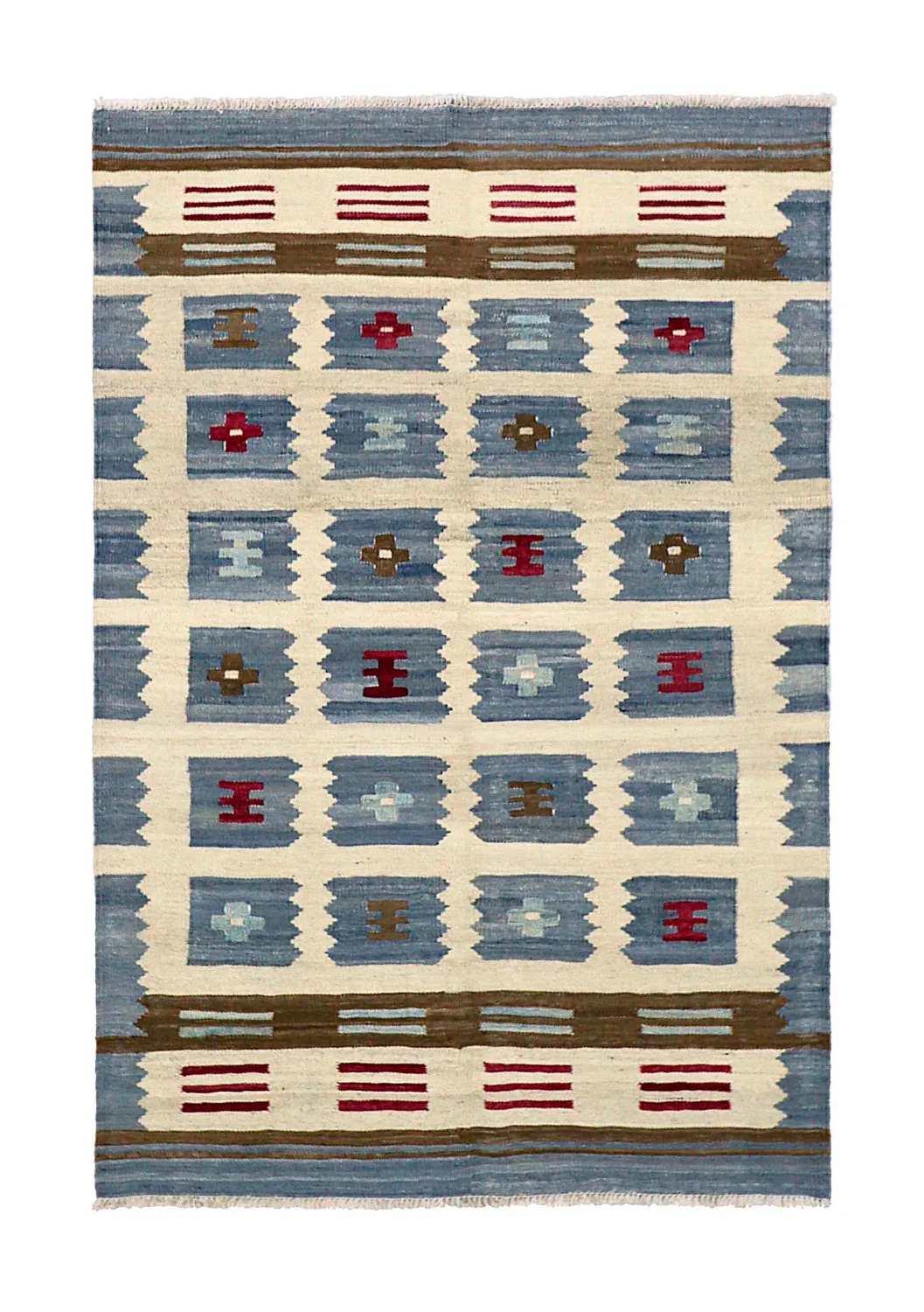 Tapis Oriental - Vegi Kelim Hand Woven - 100 x 148 cm