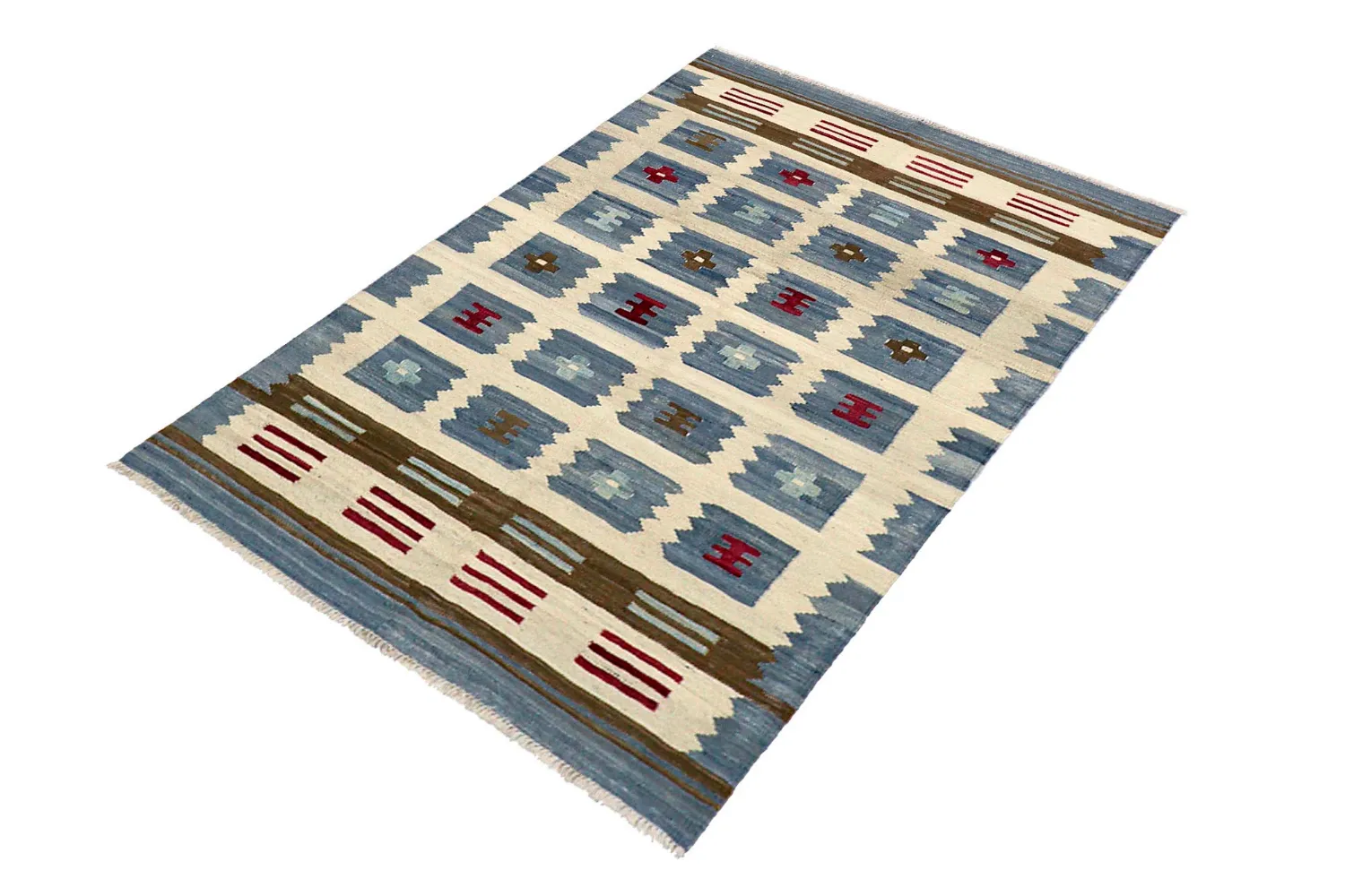 Tapis Oriental - Vegi Kelim Hand Woven - 100 x 148 cm