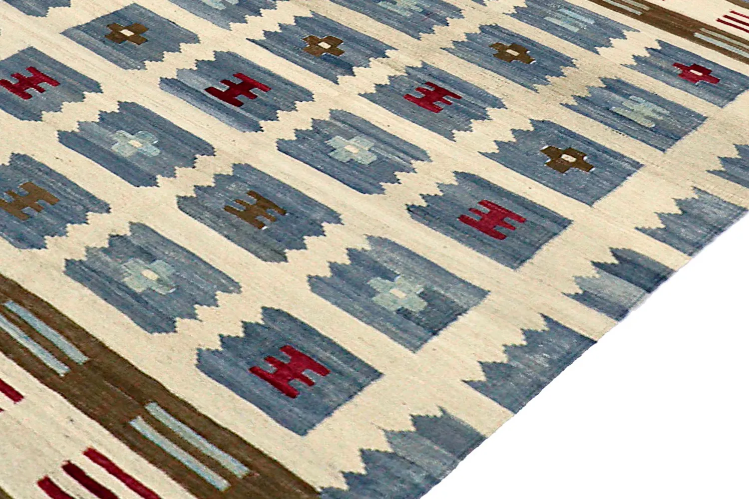 Tapis Oriental - Vegi Kelim Hand Woven - 100 x 148 cm